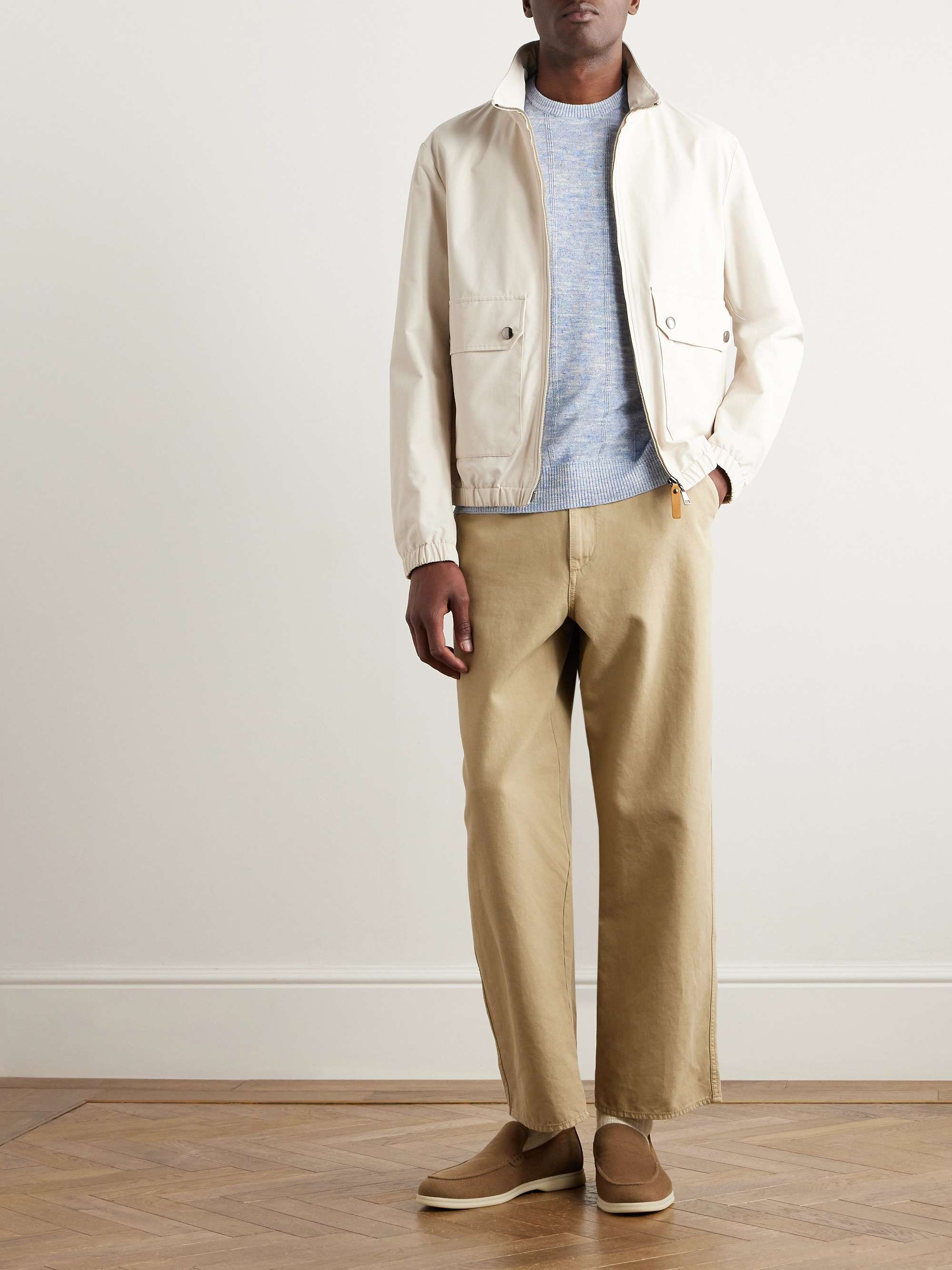 Tori Ribbed Linen and Silk-Blend T-Shirt view