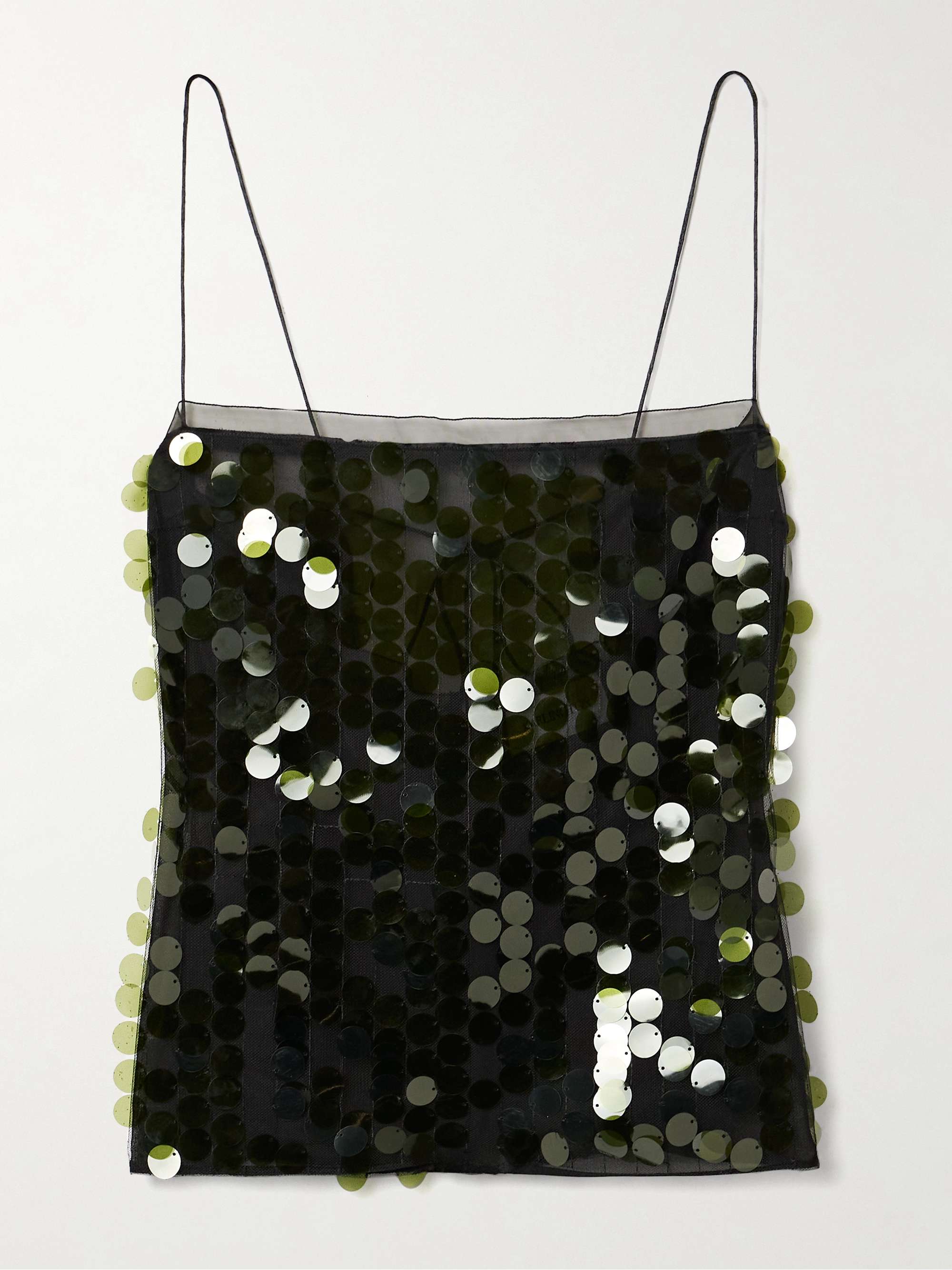 Suero sequined chiffon top view