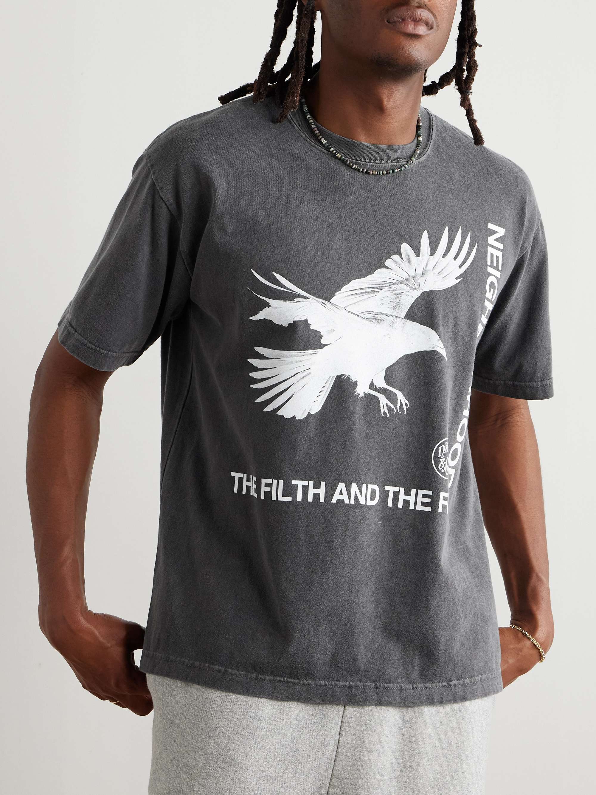 Garment-Dyed Printed Cotton-Jersey T-Shirt view