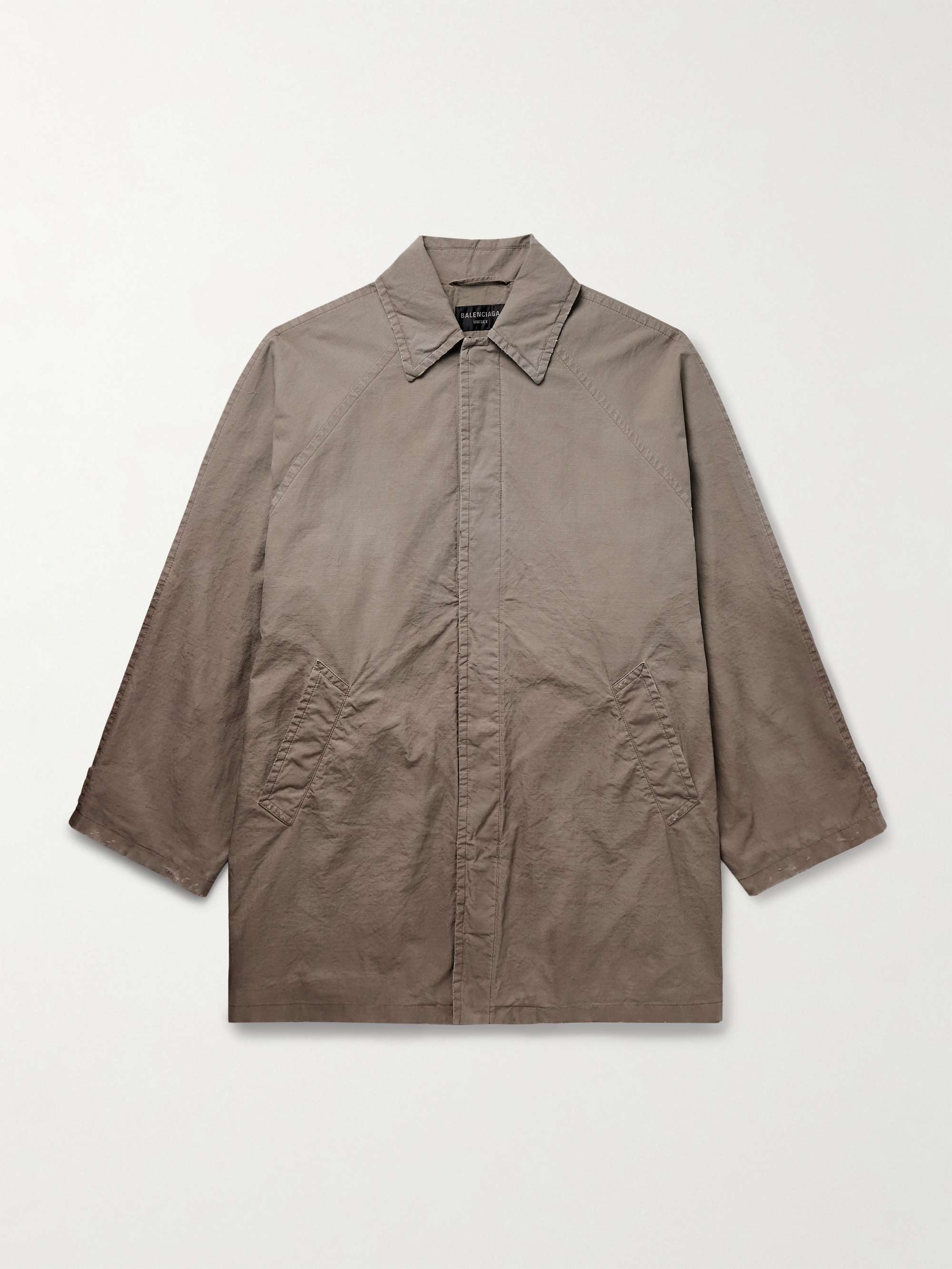 Oversized Distressed Cotton-Ripstop Car Coat view