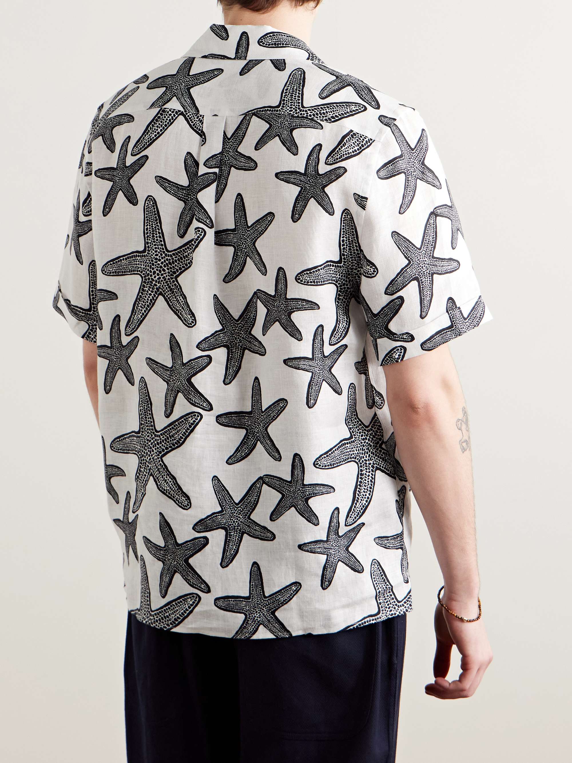 Charli Camp-Collar Printed Linen Shirt view