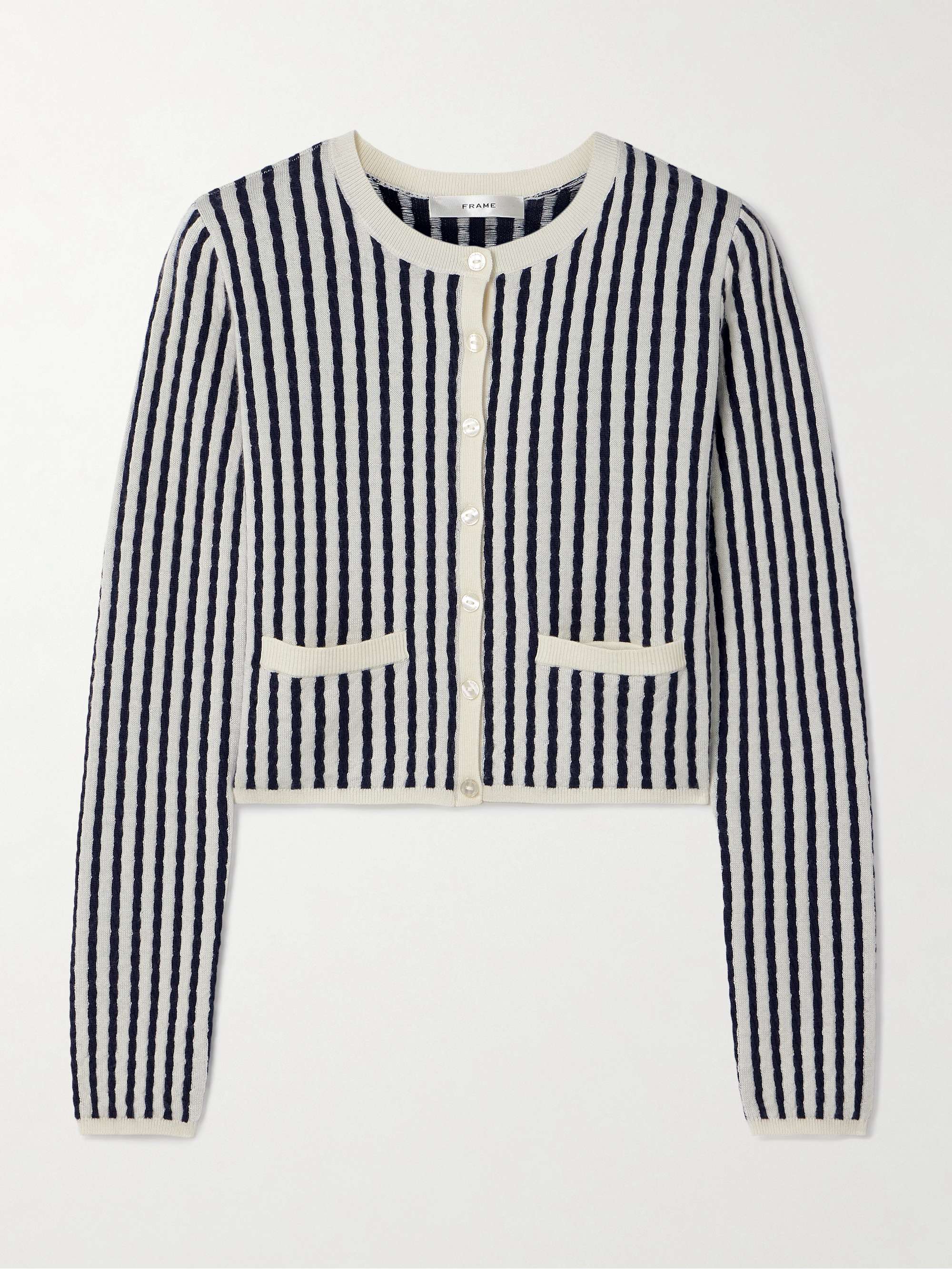 Cable-knit cashmere and silk-blend cardigan view