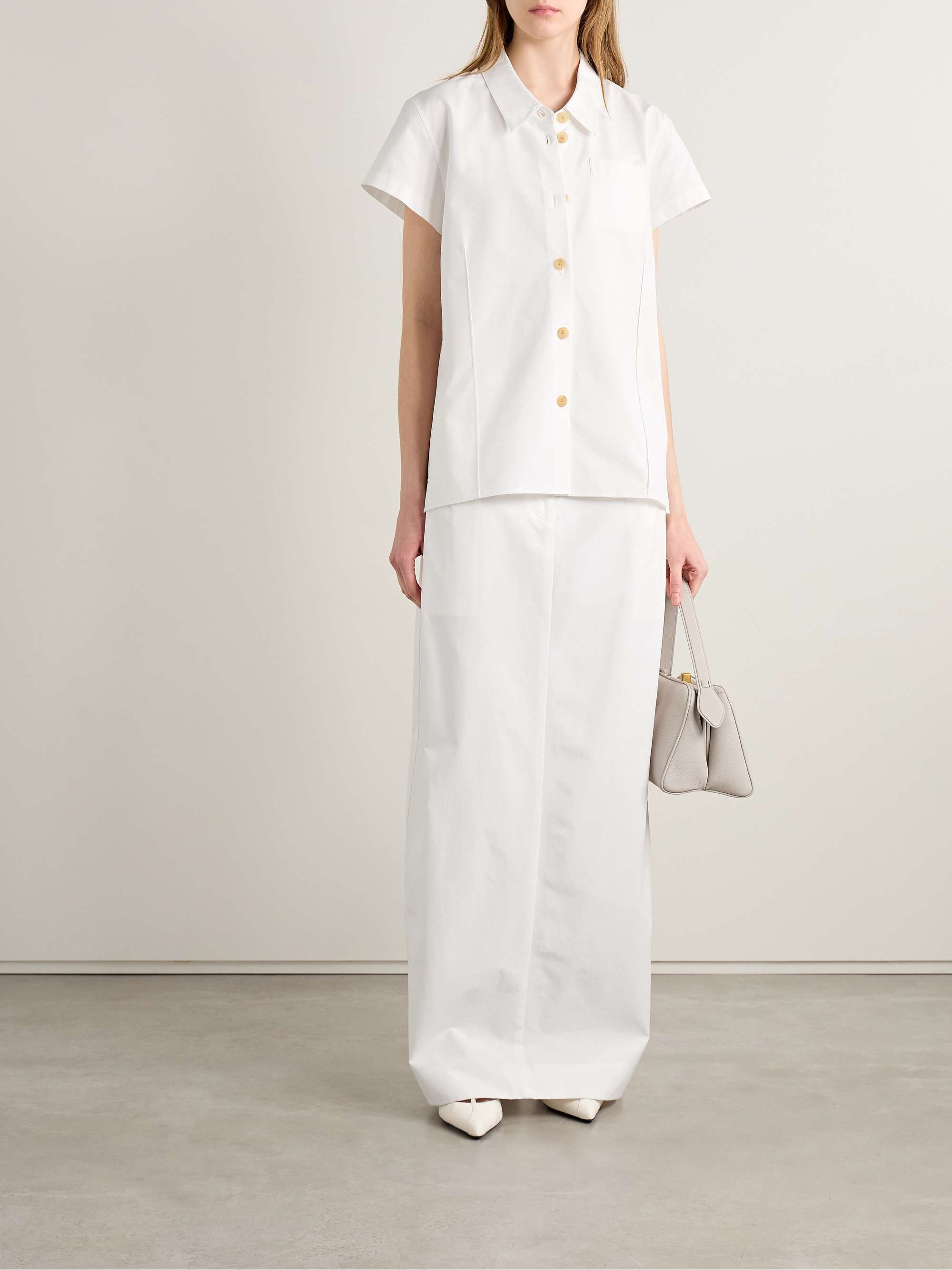 Lucian pleated cotton-poplin maxi skirt view