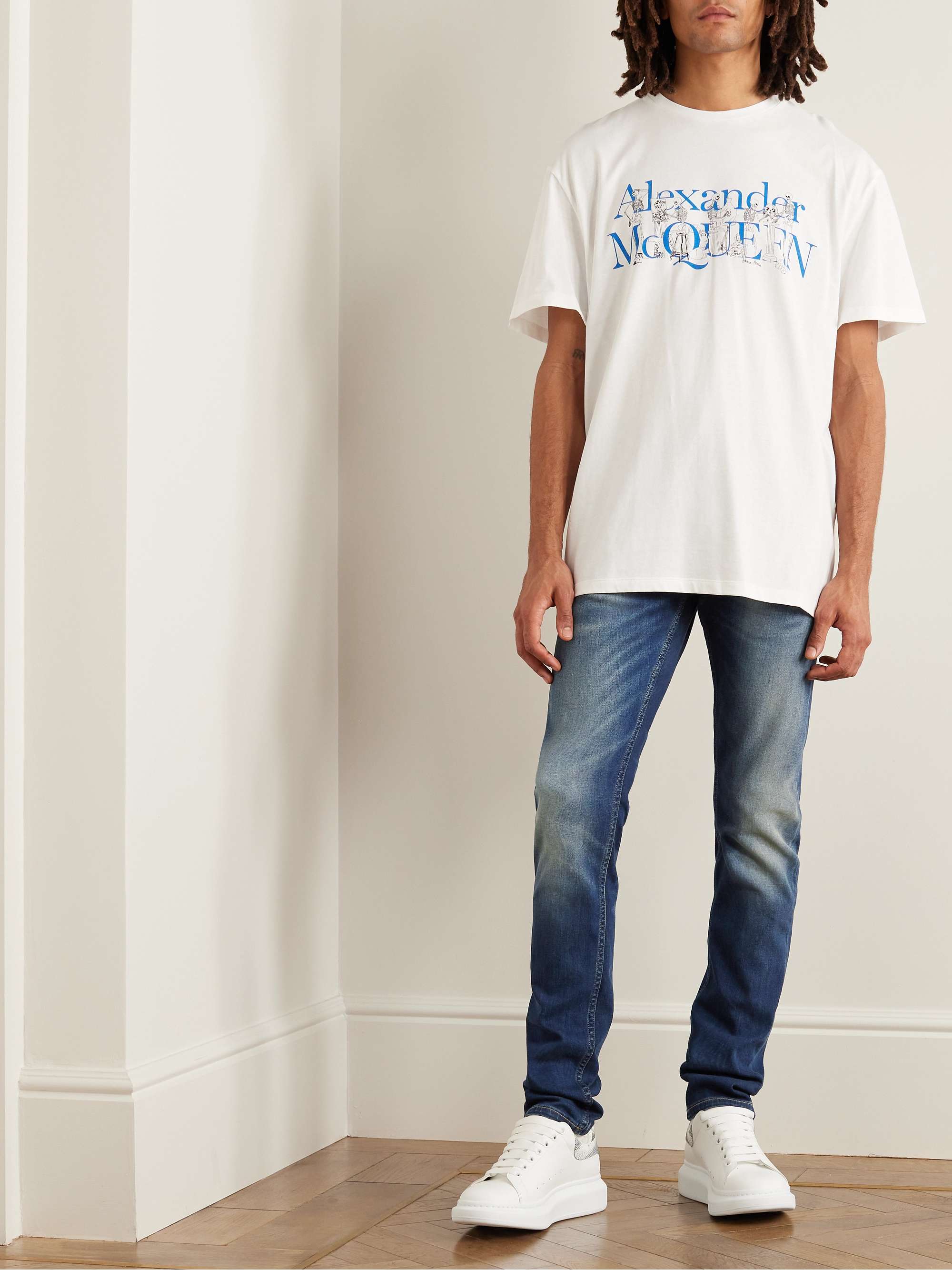 Graffiti Straight-Leg Logo-Embroidered Jeans view