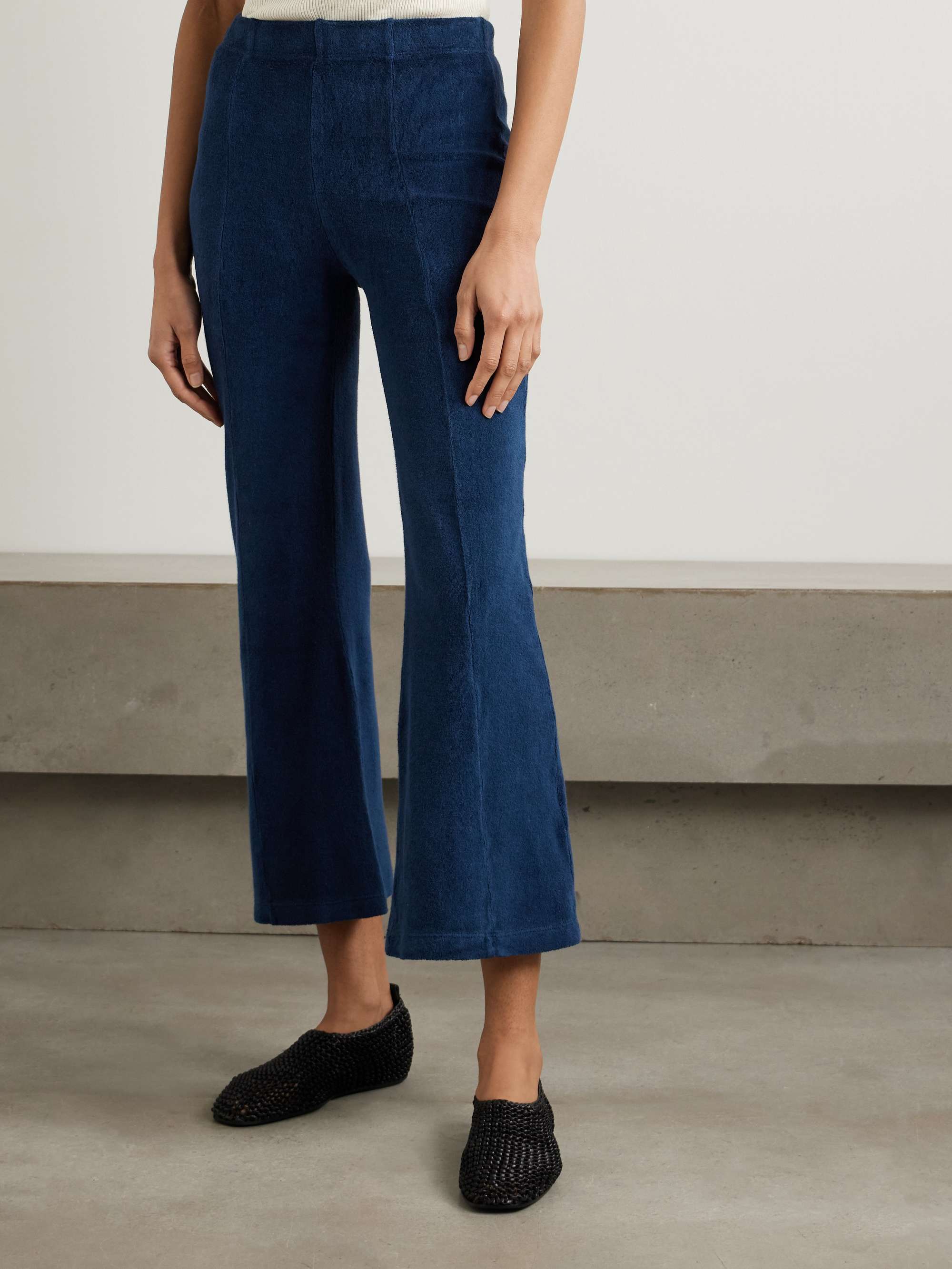 Fili Kick cropped cotton-blend terry flared pants view