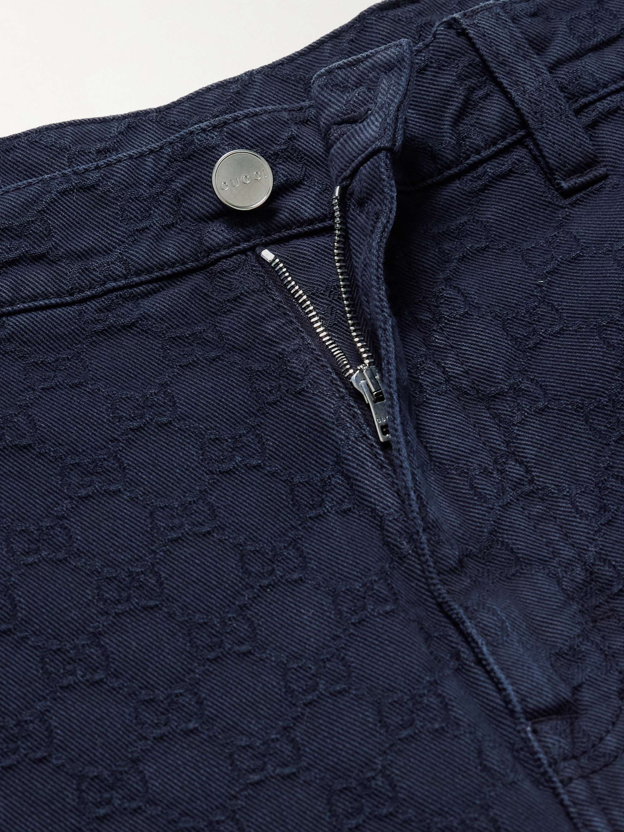 Straight-Leg Dégradé Logo-Jacquard Jeans view