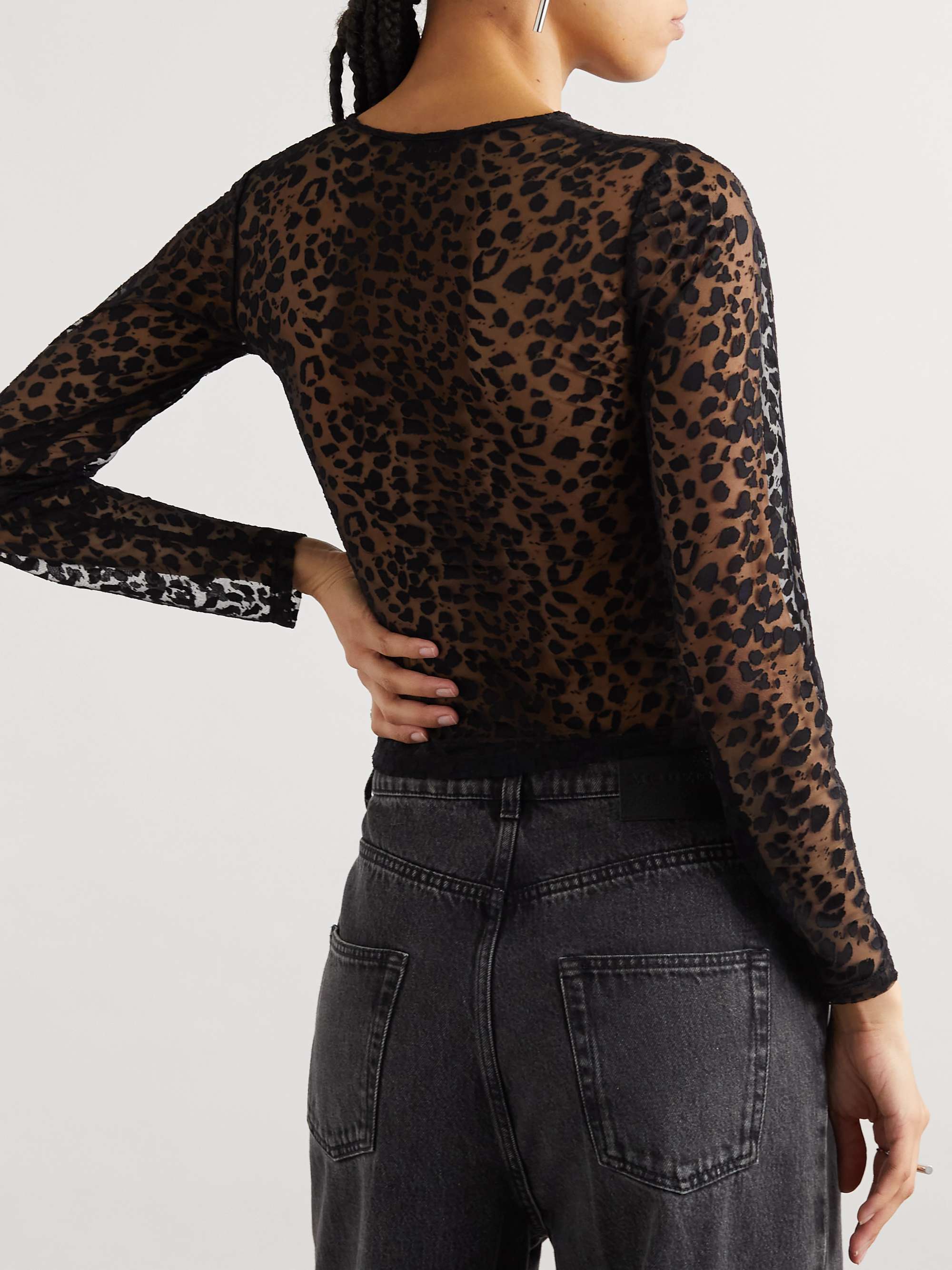 Leopard-print dévoré-velvet top view