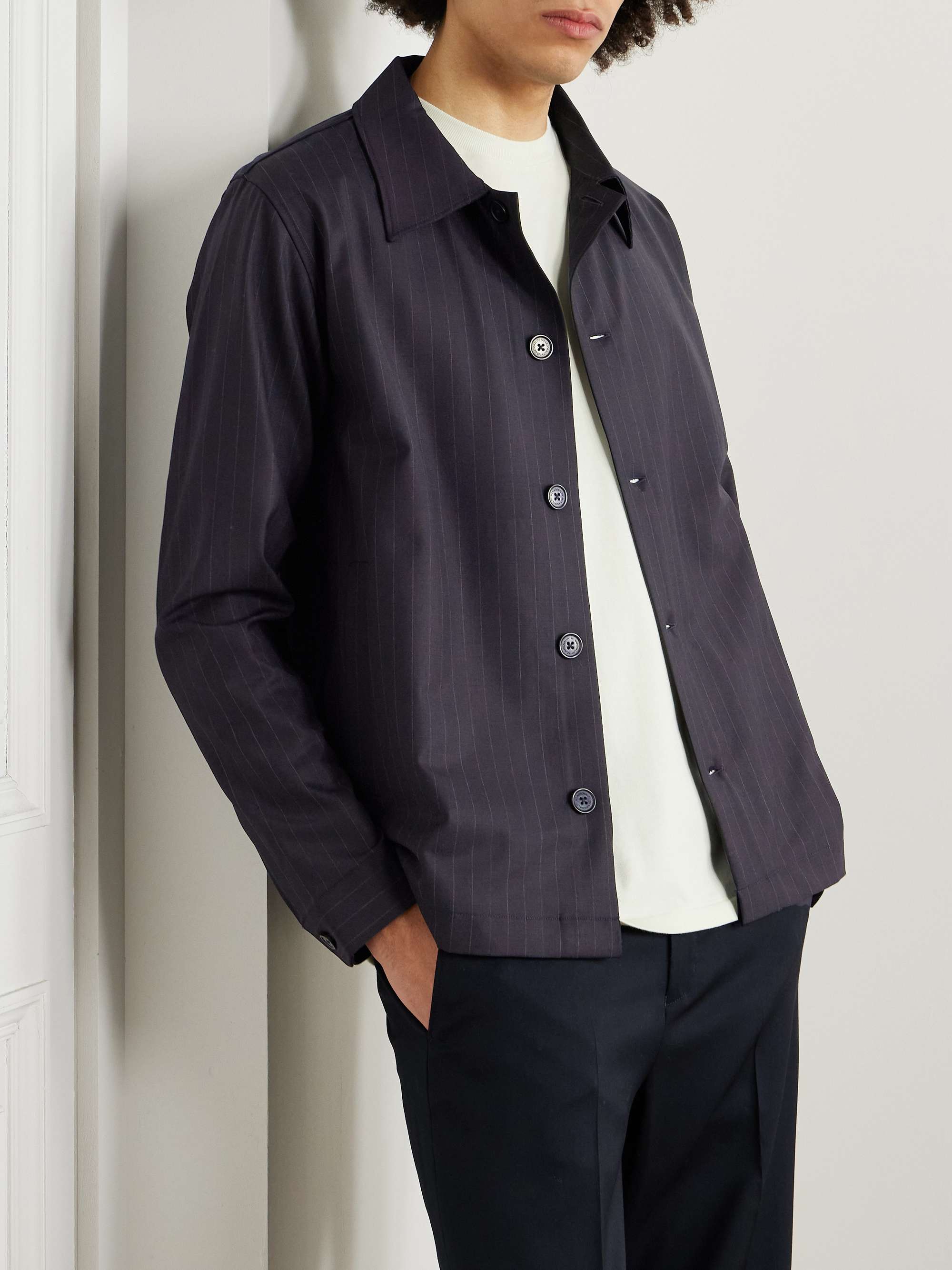Zander 1088 Pinstriped Recycled Woven Shirt view