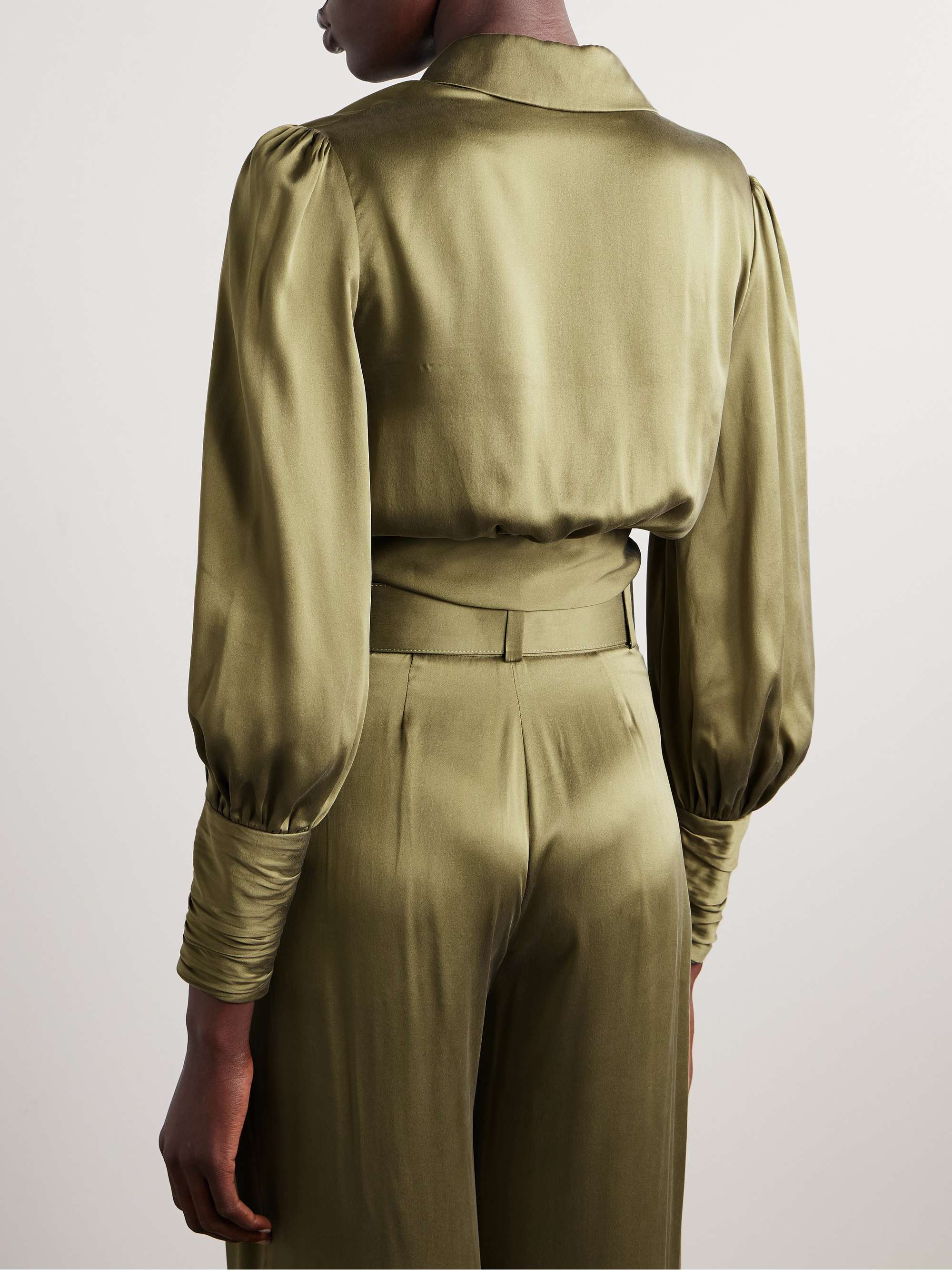 Silk-satin wrap blouse view