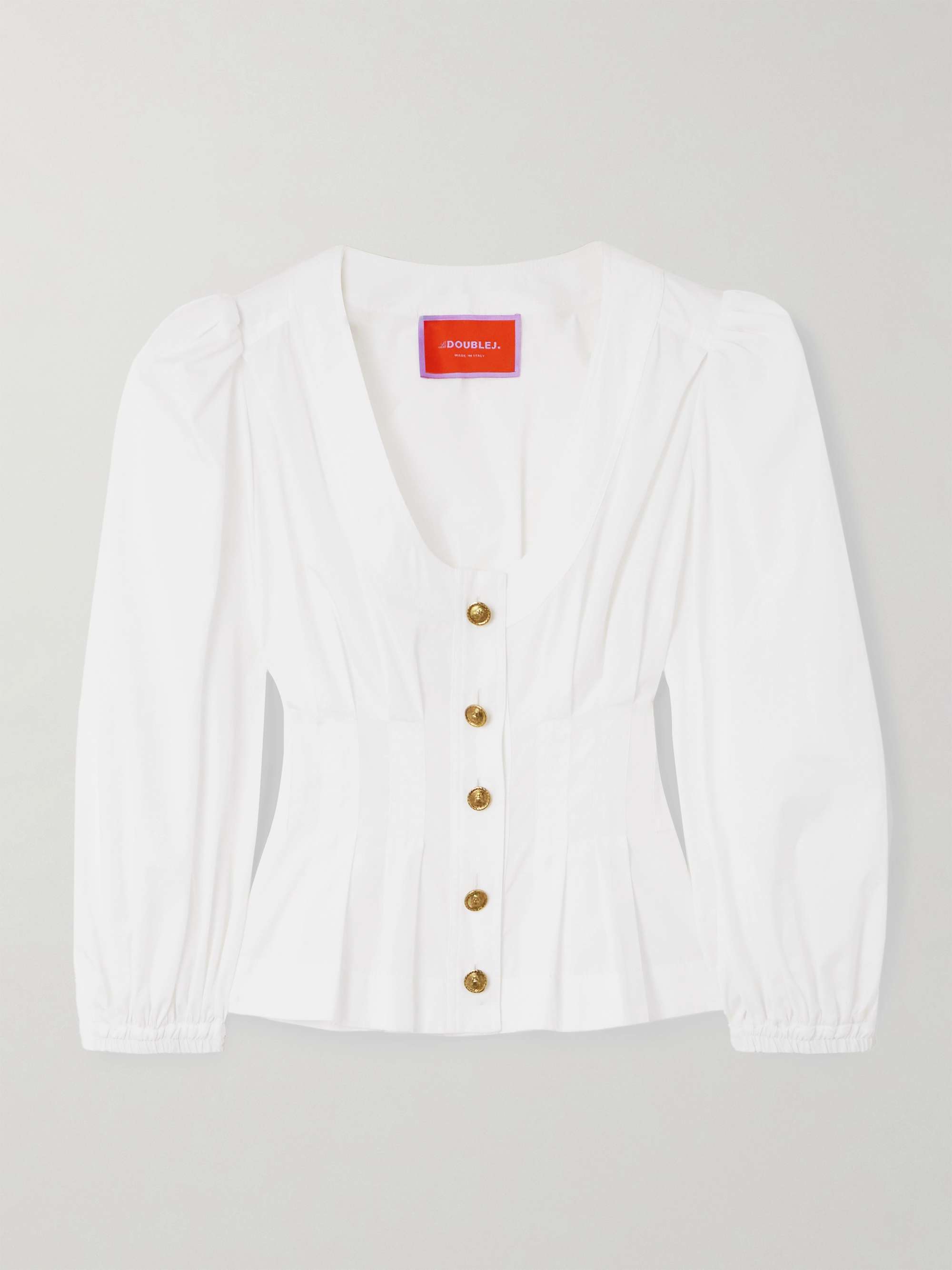 Primrose cotton-poplin peplum shirt view