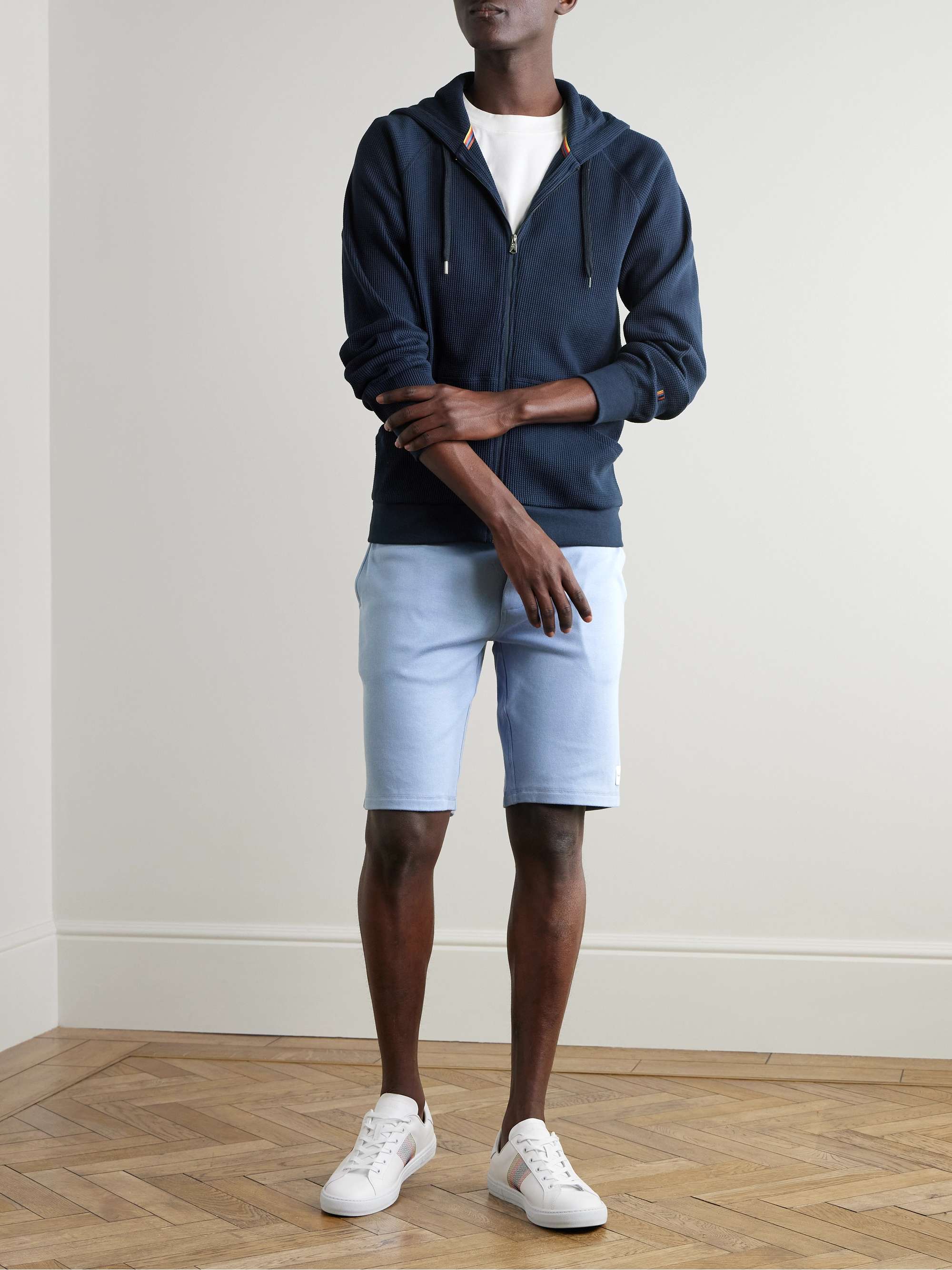 Waffle-Knit Cotton-Blend Zip-Up Hoodie view