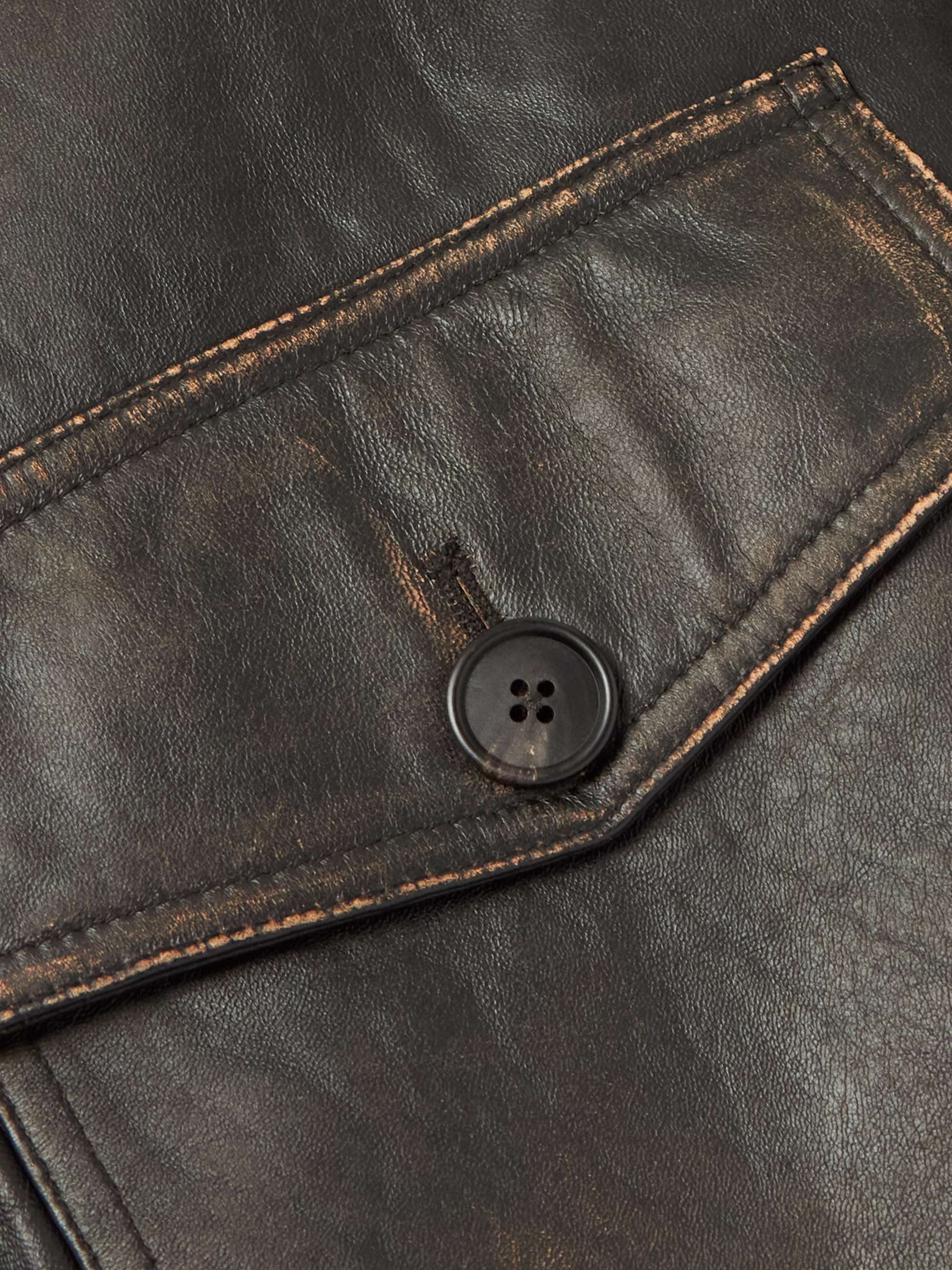 Herzog Shearling-Trimmed Leather Jacket view