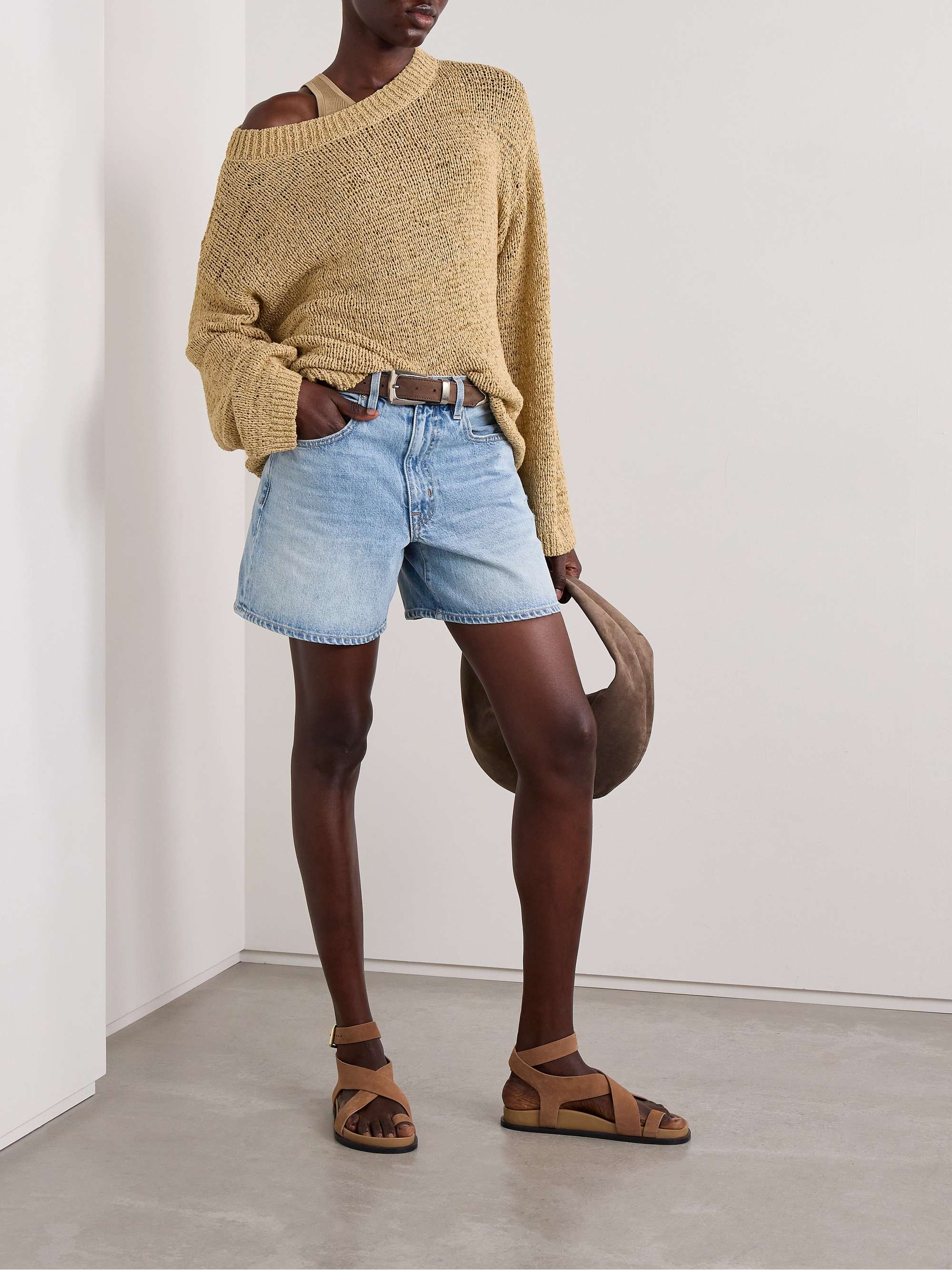 Walker distressed denim shorts view
