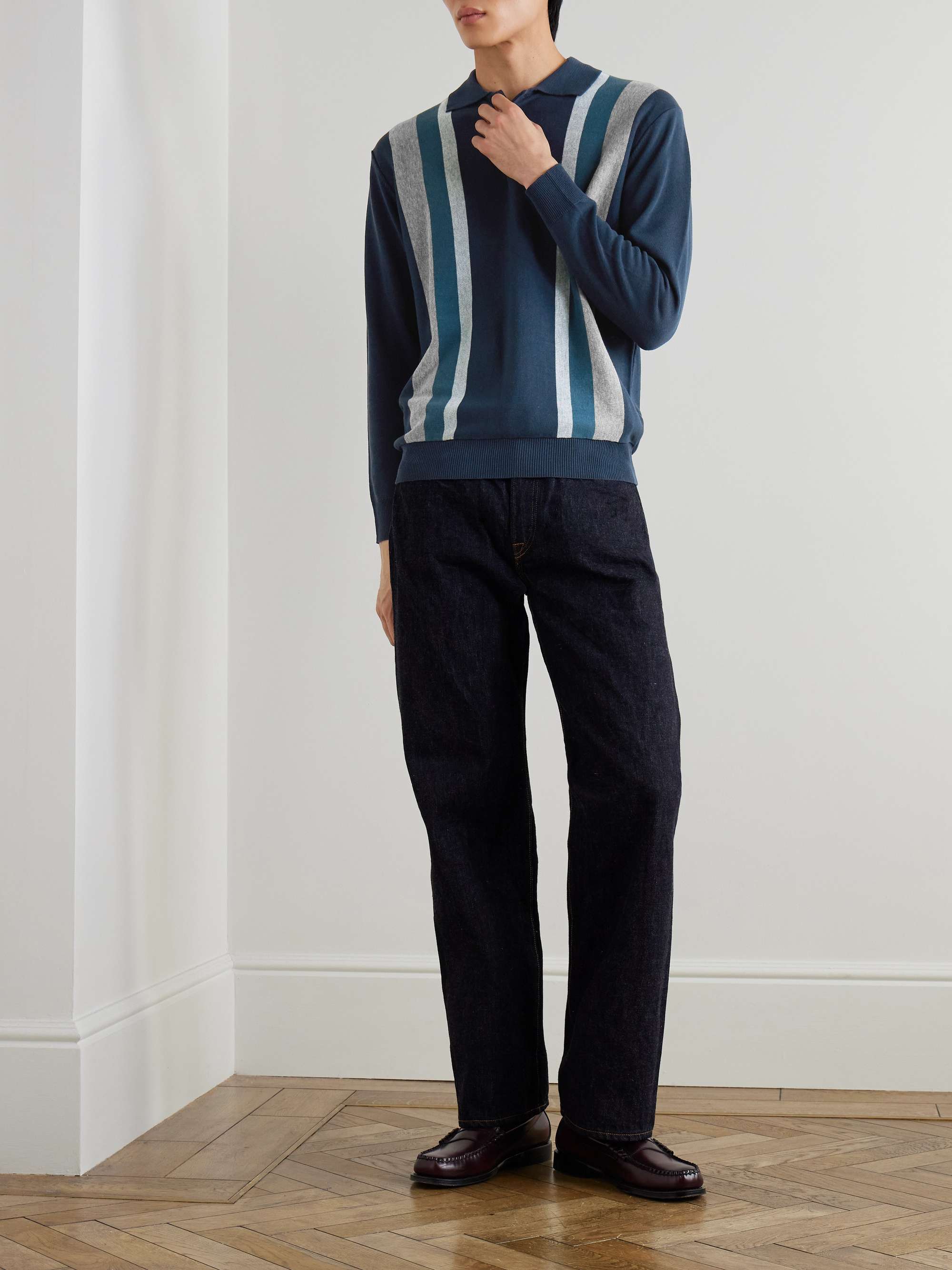 Striped Knitted Polo Shirt view