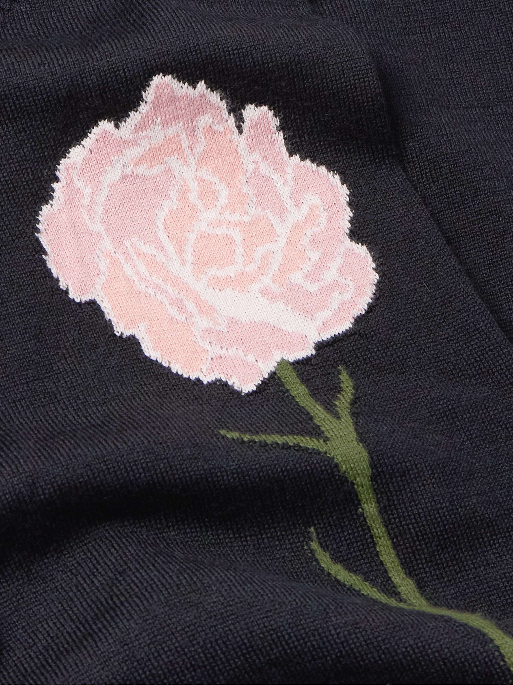 Carnation Intarsia Wool and Silk-Blend Sweater view