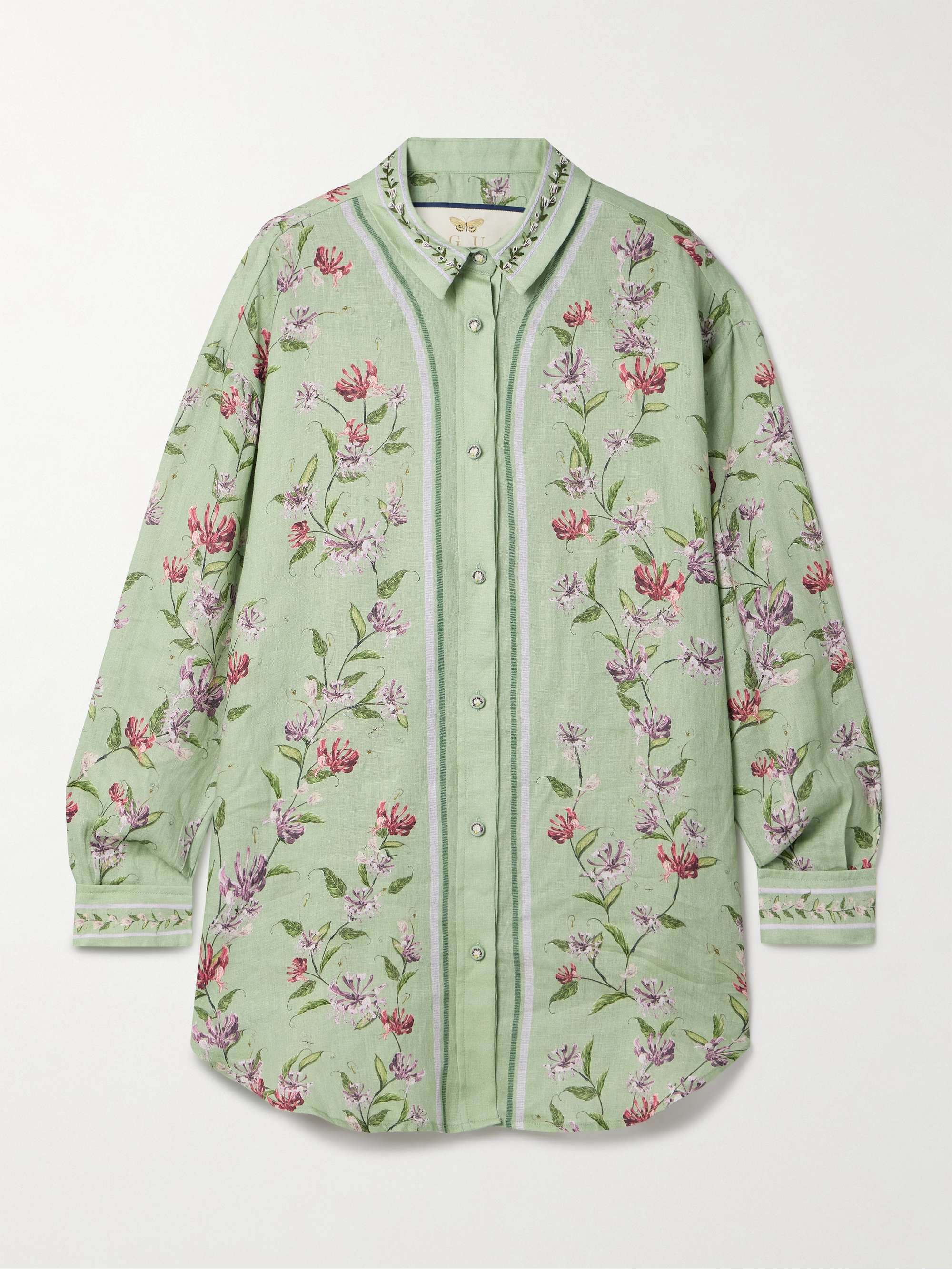 Cecilia Honeysuckle floral-print linen shirt view