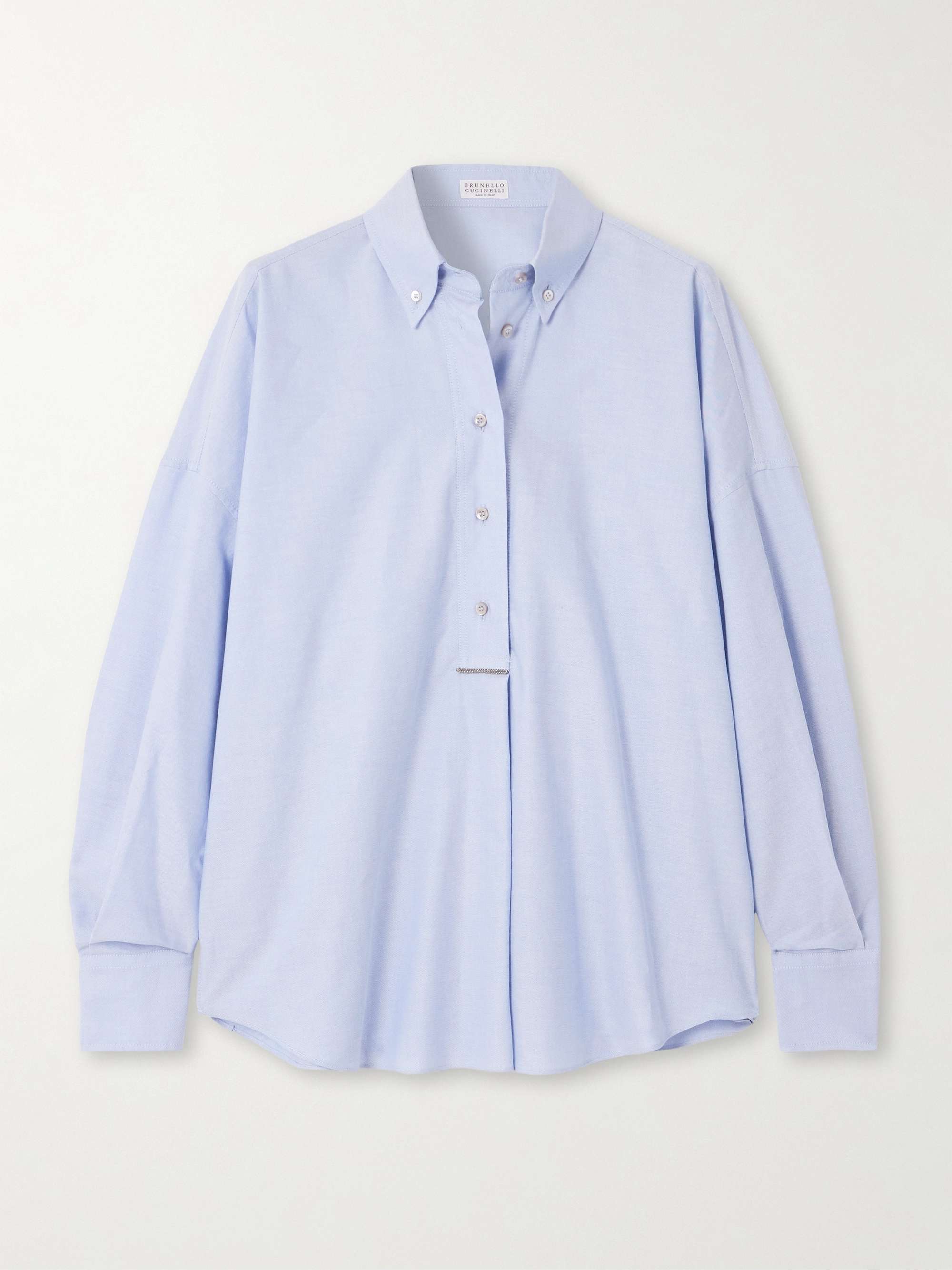 Bead-embellished cotton Oxford shirt view