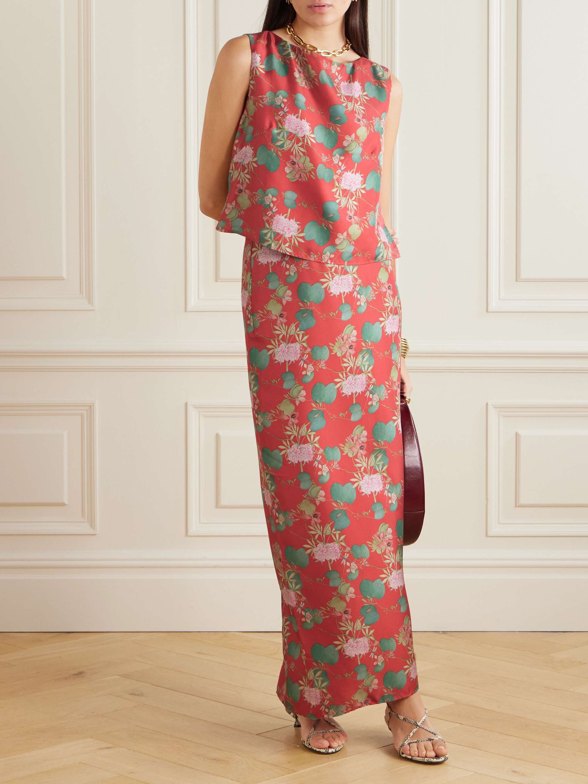 Tische Dragonfly printed silk-twill top view