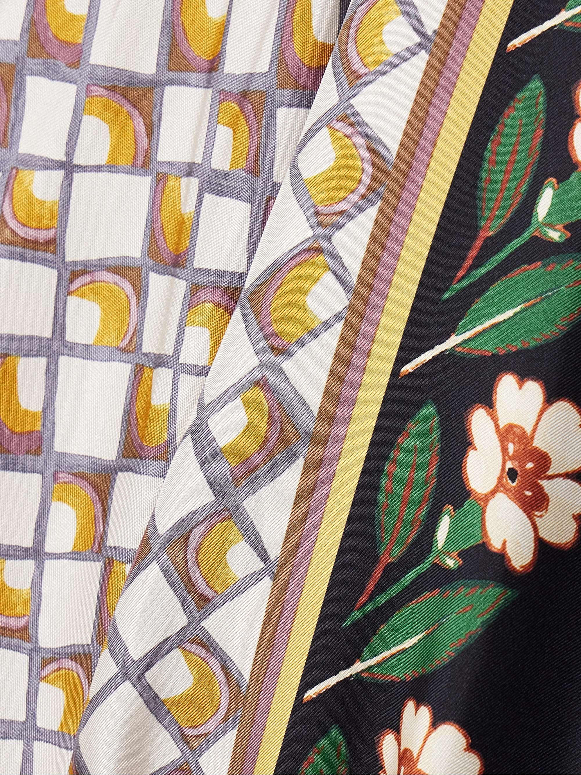 Apericena printed silk-twill midi dress view