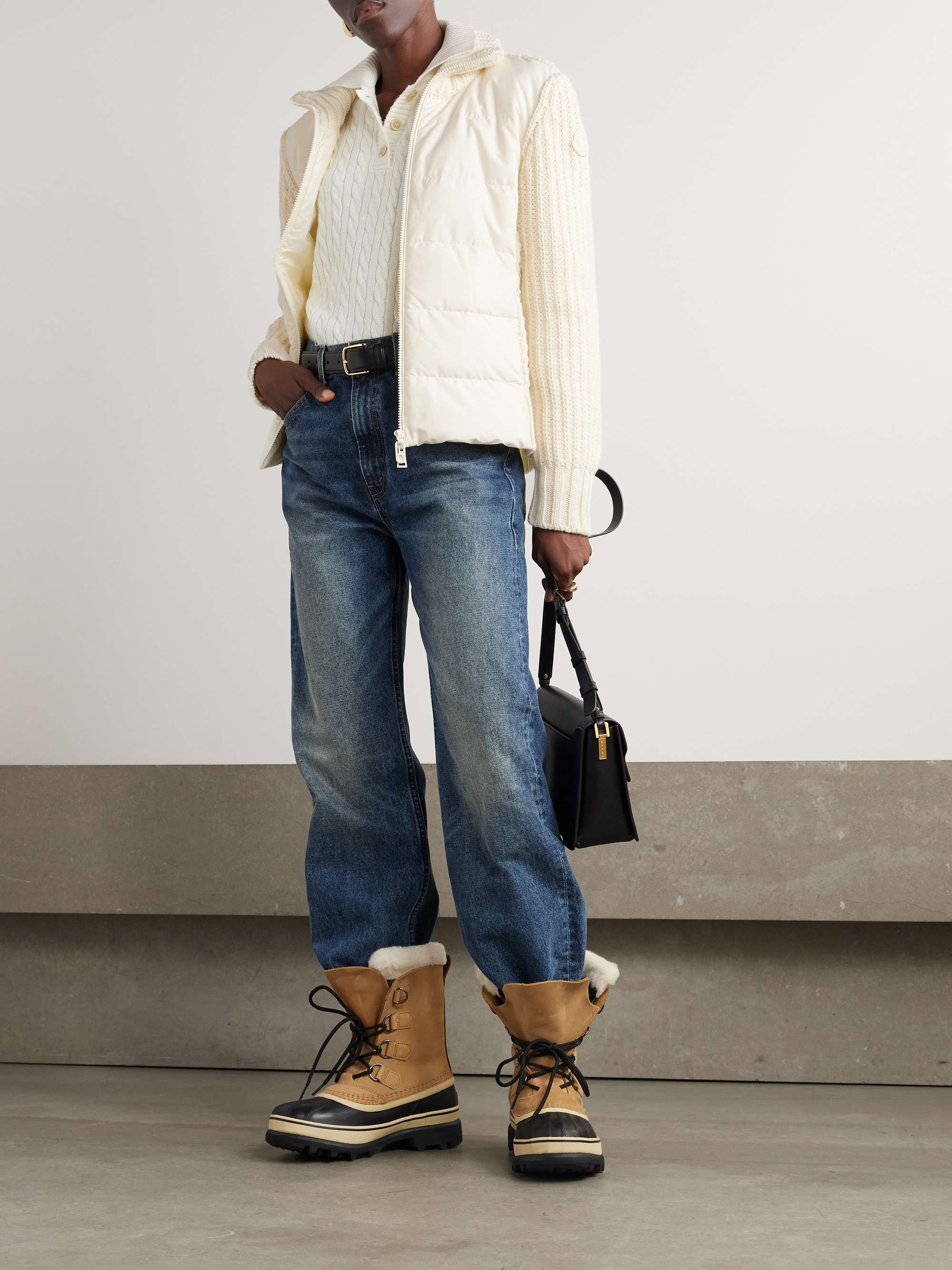 Appliquéd quilted shell-trimmed wool and cashmere-blend down cardigan view