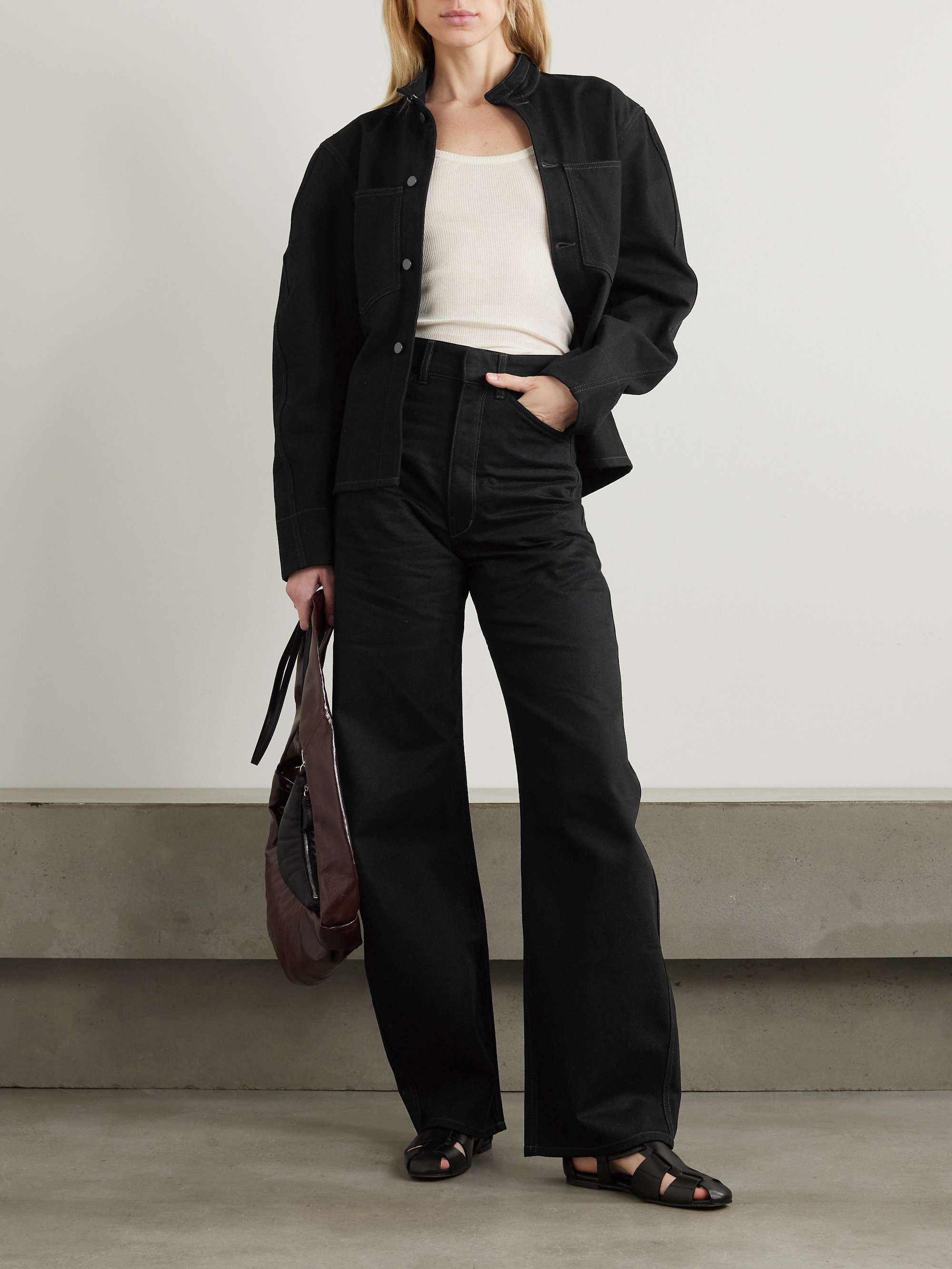 Curved cotton-twill jacket view