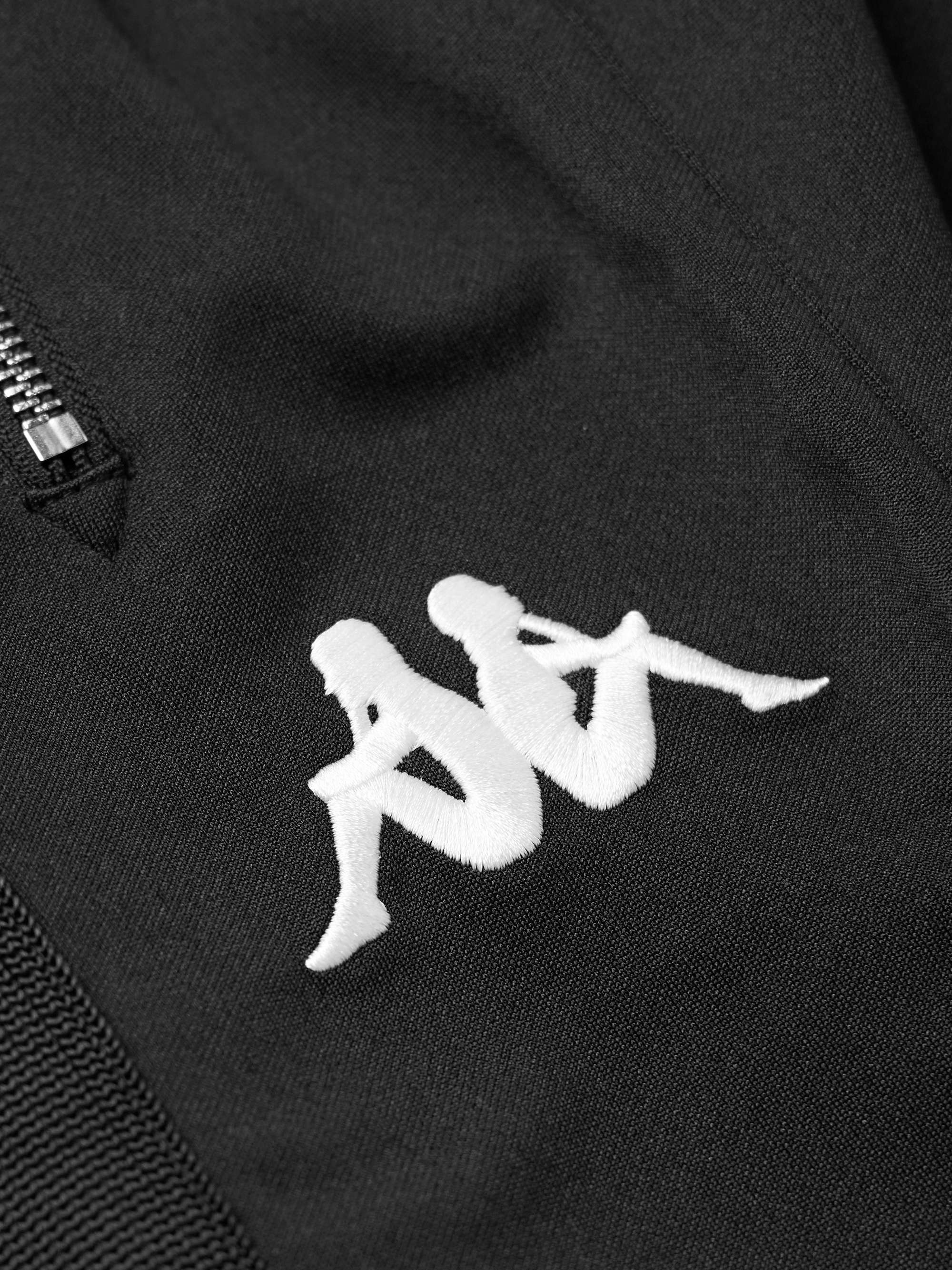 + Kappa Wide-Leg Webbing-Trimmed Logo-Embroidered Tech-Jersey Track Pants view
