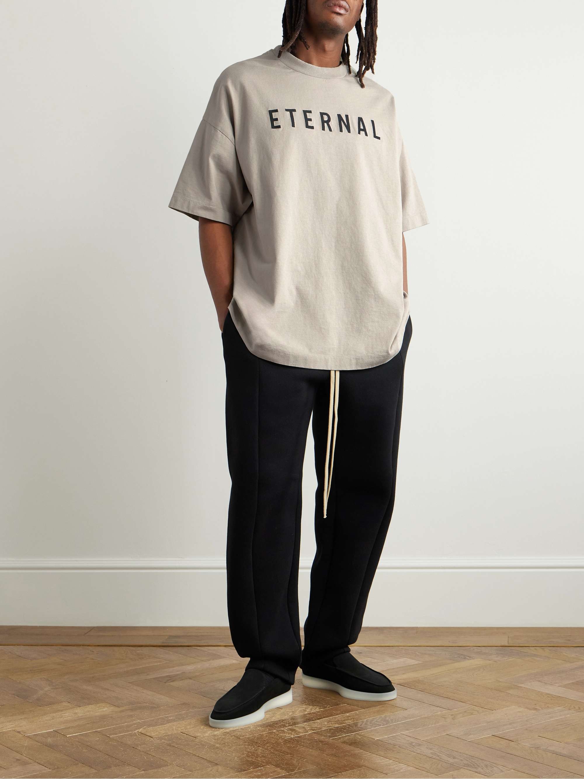 Straight-Leg Cotton-Blend Jersey Sweatpants view
