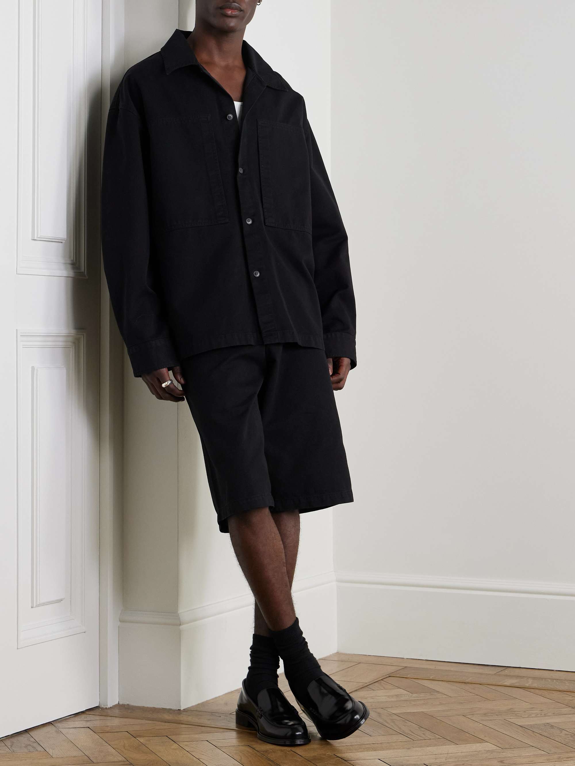 Cosmo Straight-Leg Garment-Dyed Cotton-Twill Shorts view