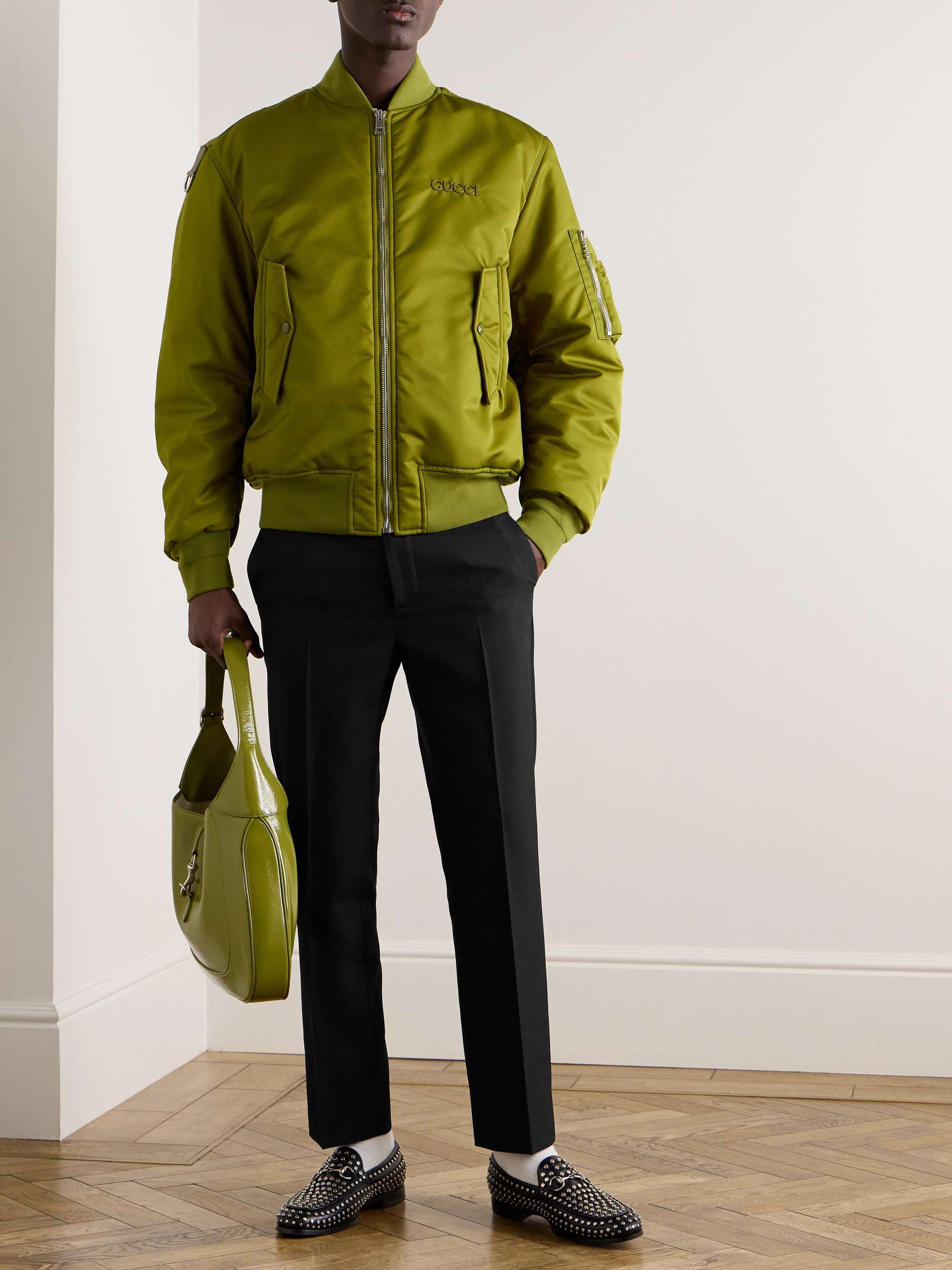 Slim-Fit Straight-Leg Twill Trousers view