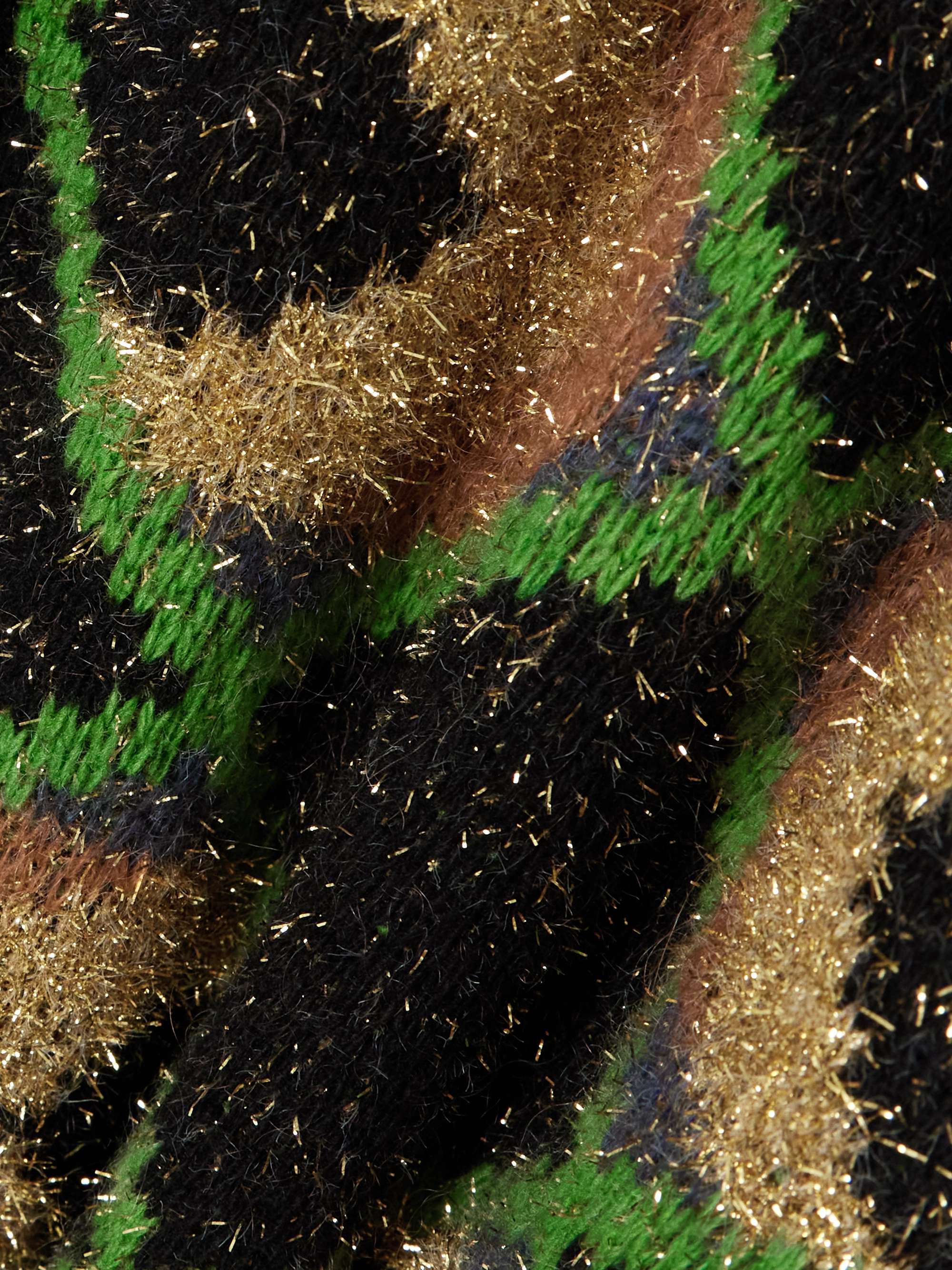 Metallic jacquard-knit coat view