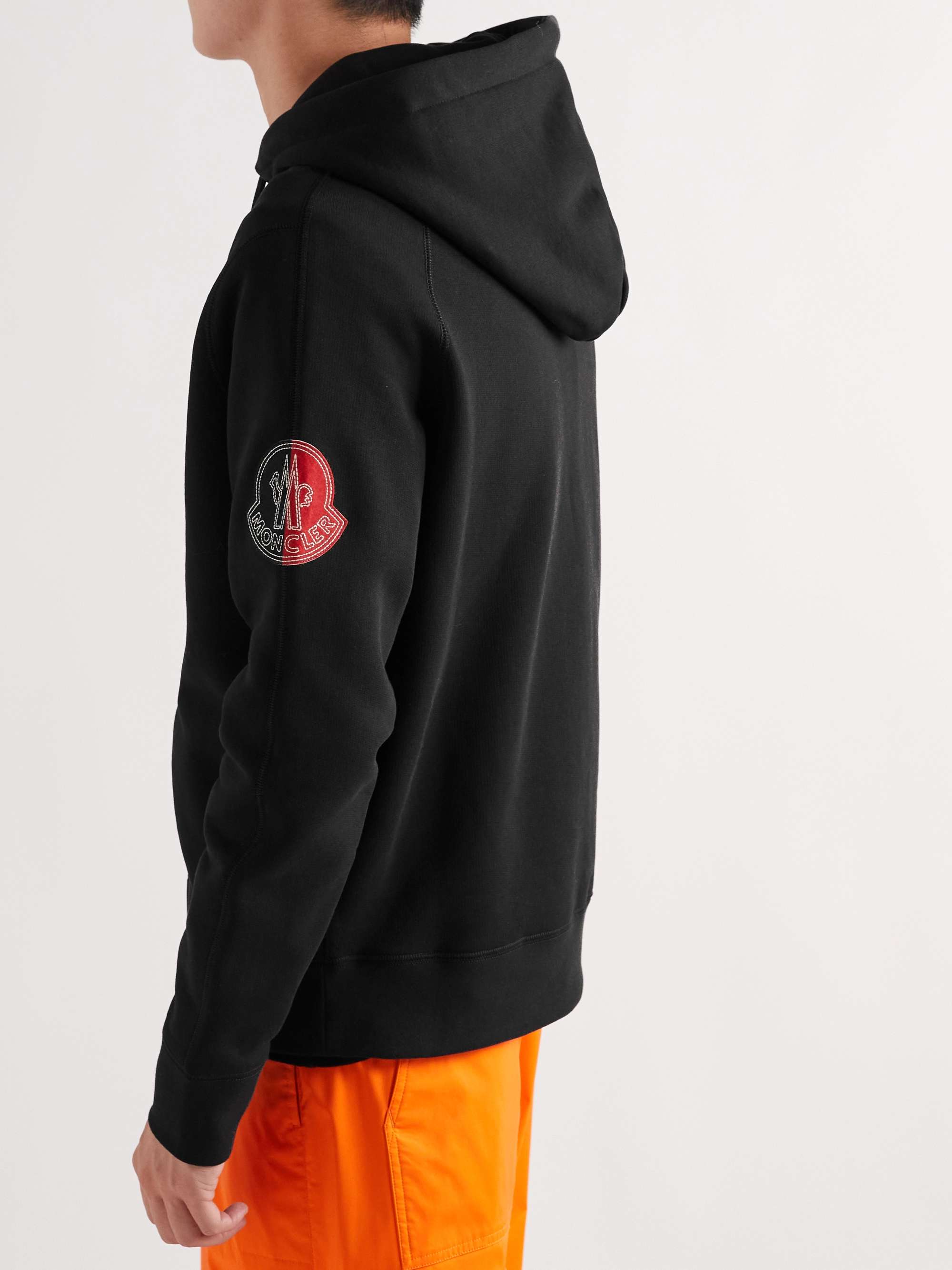 2 Moncler 1952 Logo-Appliquéd Cotton-Jersey Zip-Up Hoodie view