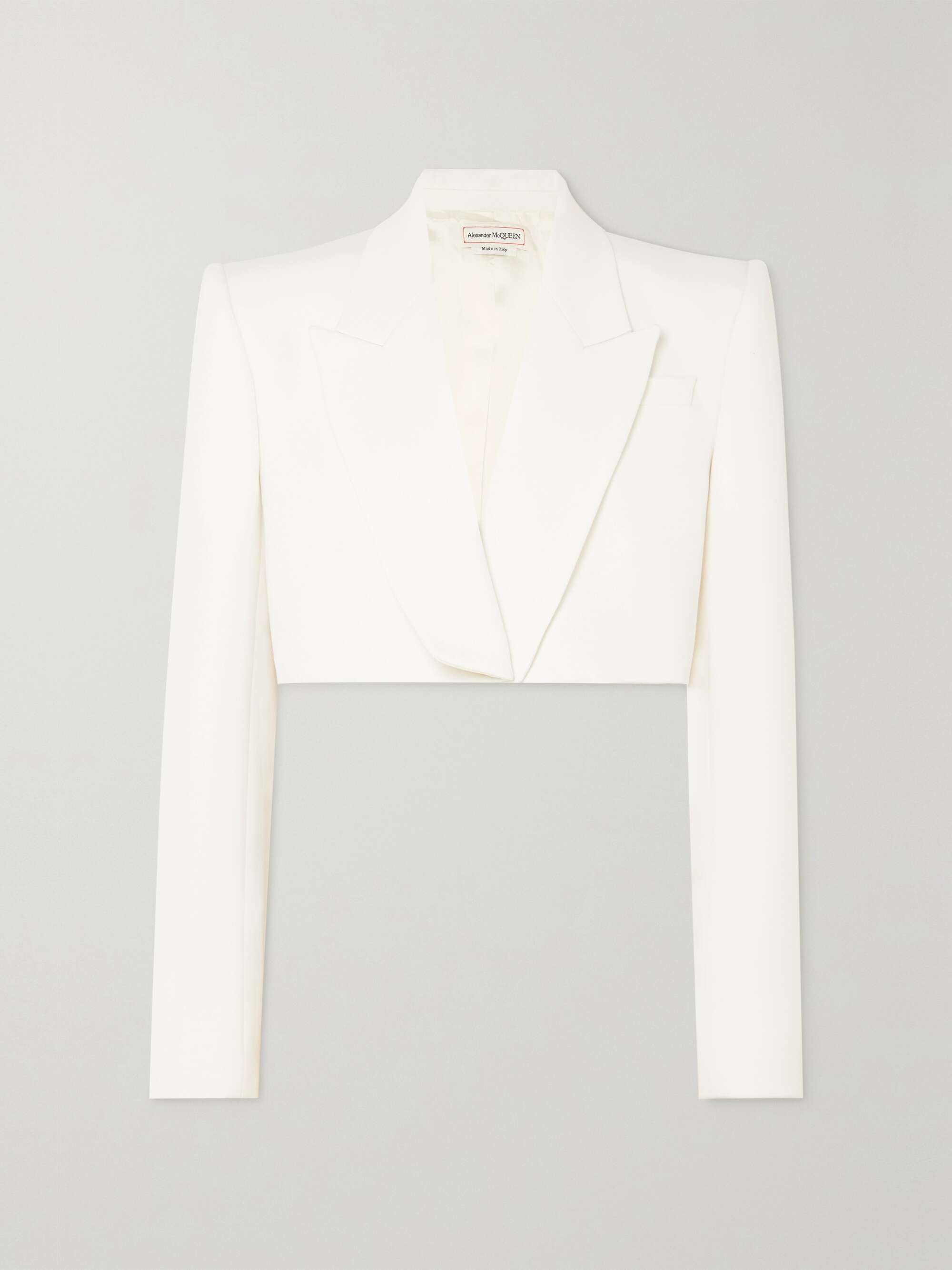 Cropped grain de poudre wool blazer view