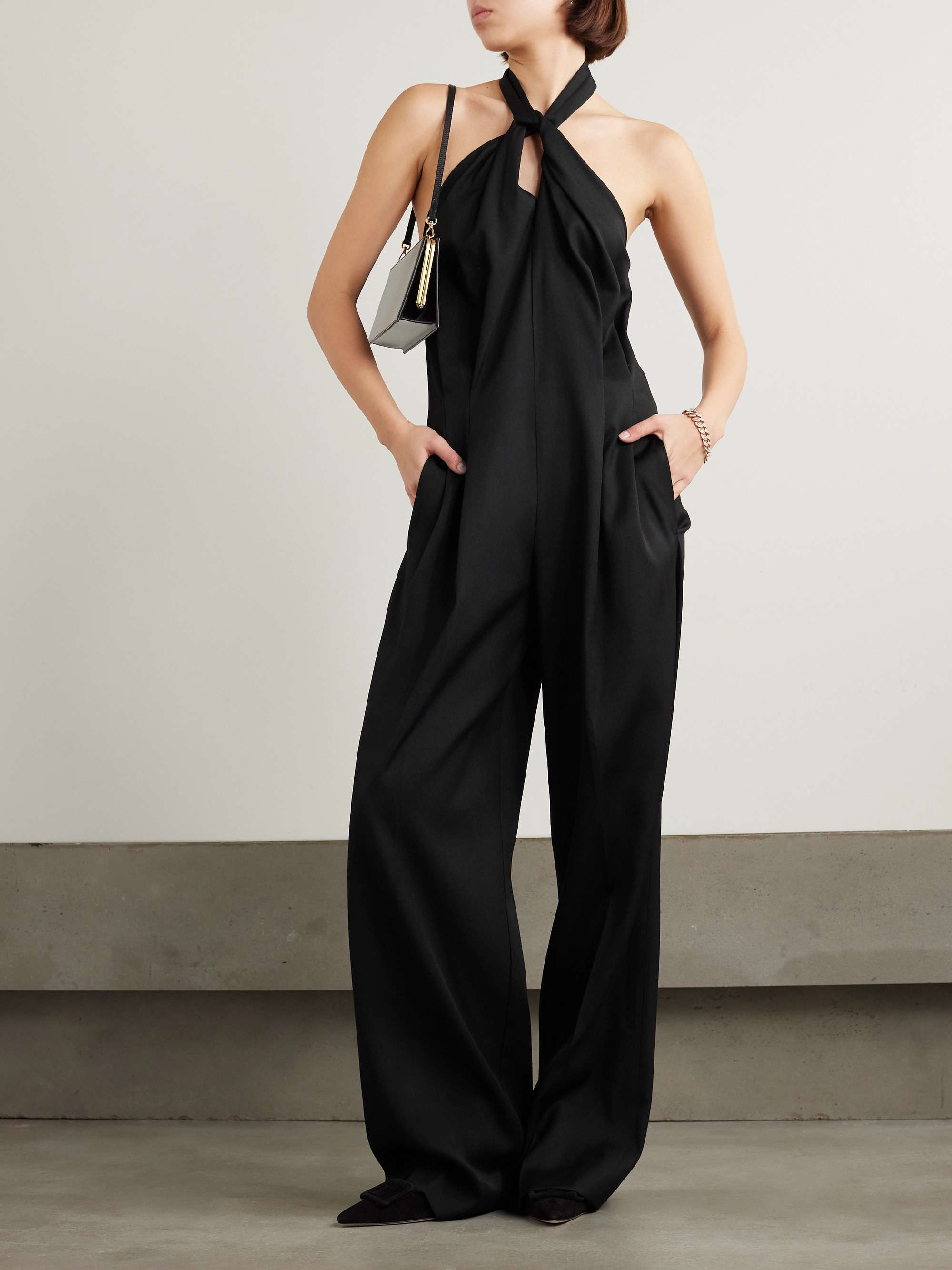 Journey cutout wool-gabardine halterneck jumpsuit view
