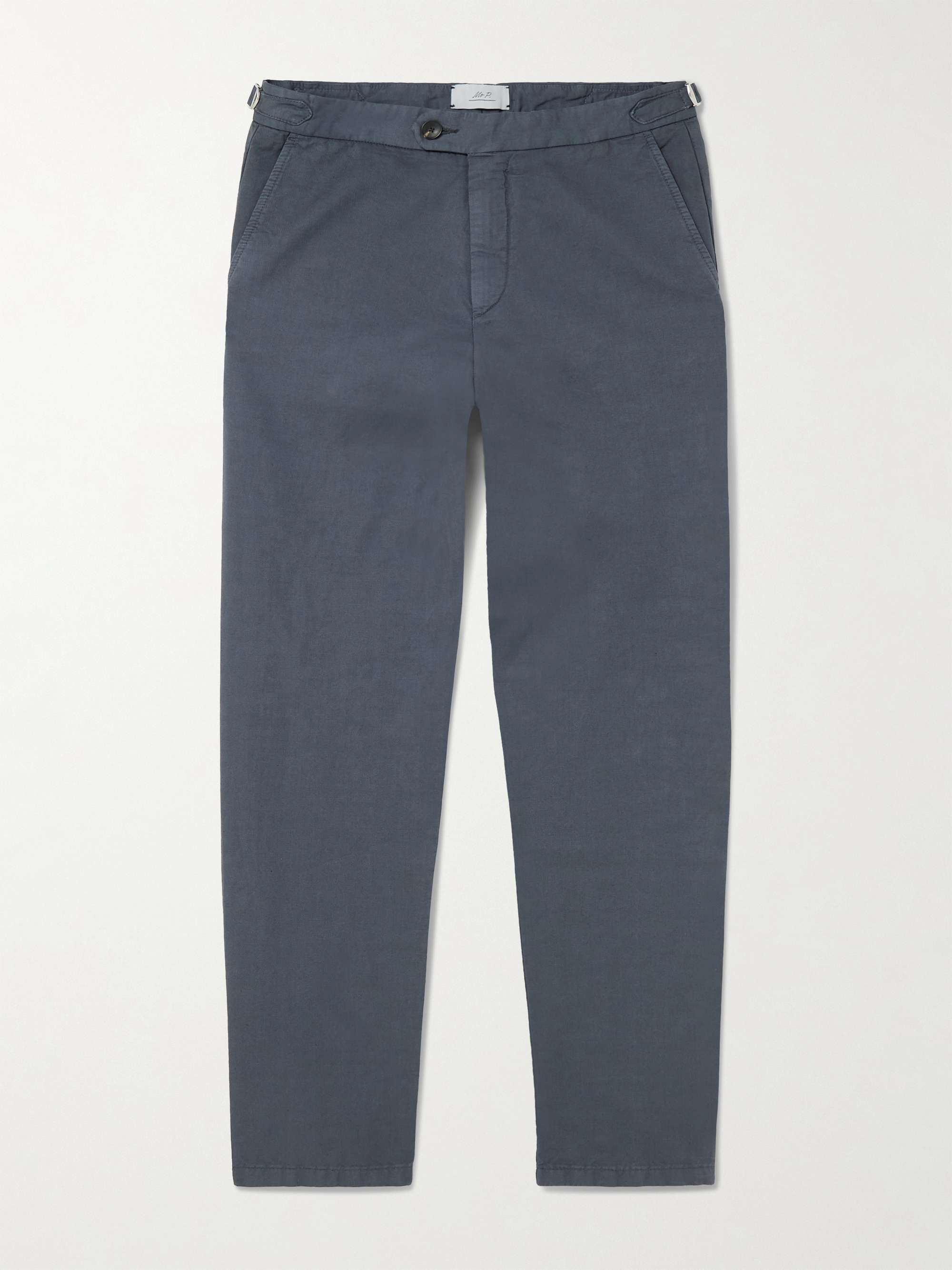 Mike Straight-Leg Organic Cotton and Linen-Blend Twill Trousers view