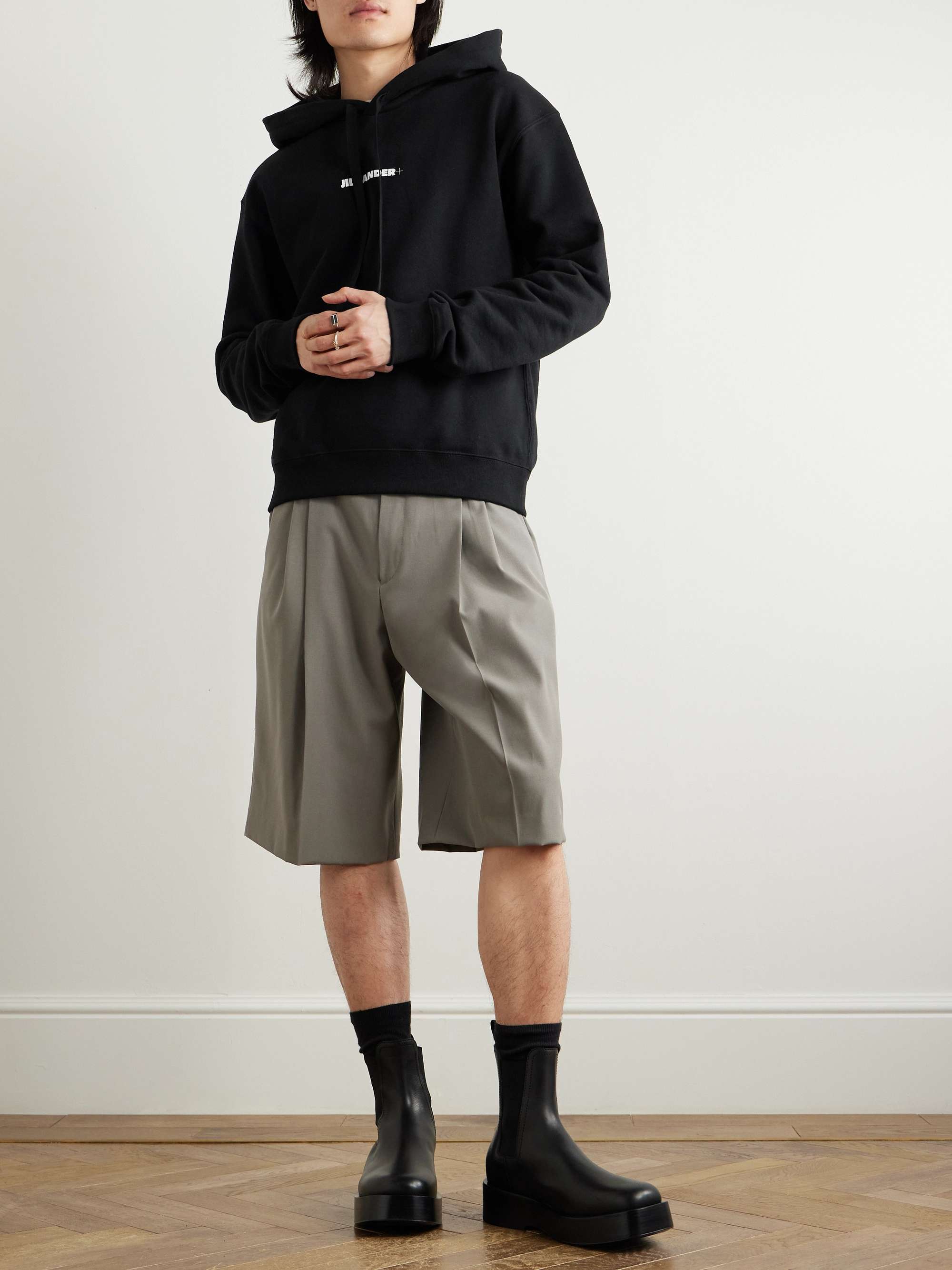 + Logo-Print Cotton-Jersey Hoodie view