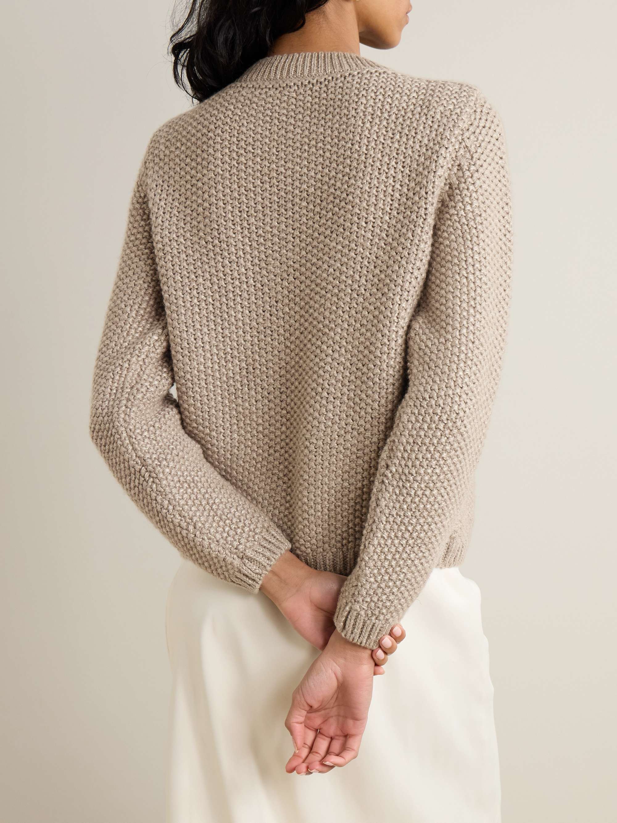 Baranca embellished linen and cashmere-blend cardigan view