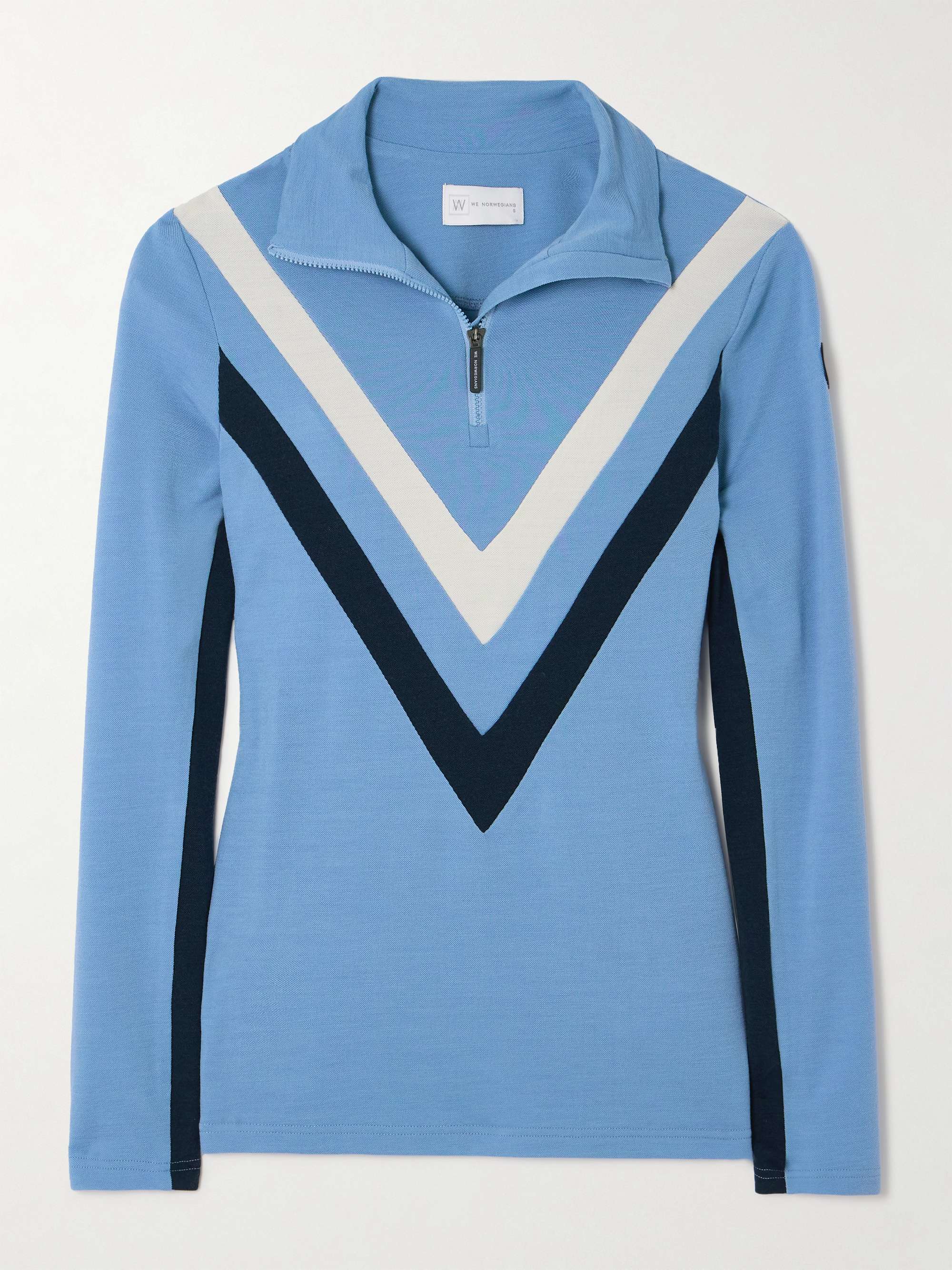 Voss striped merino wool-blend piqué ski top view