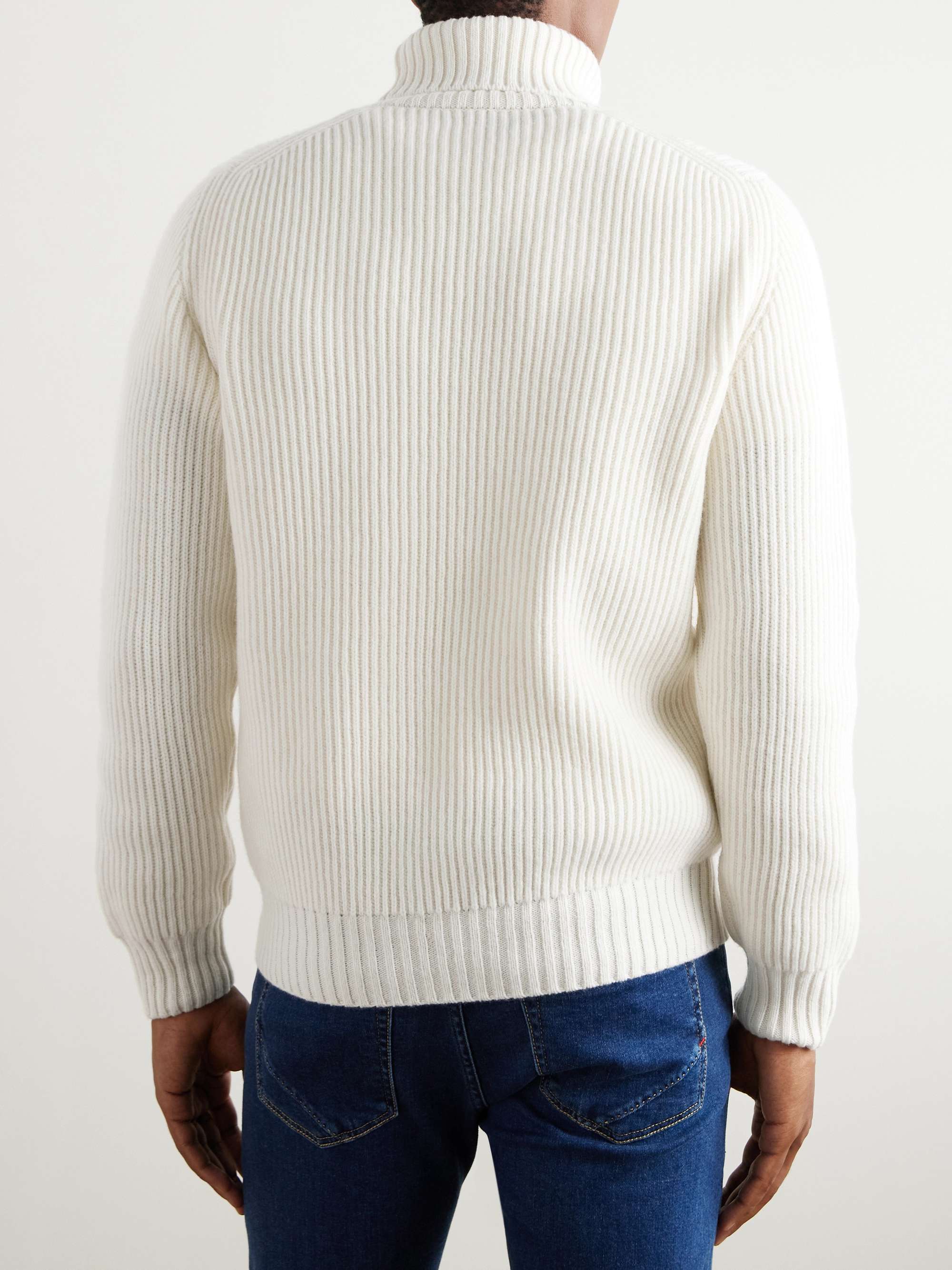 Ribbed Wool and Cashmere-Blend Rollneck Sweater view
