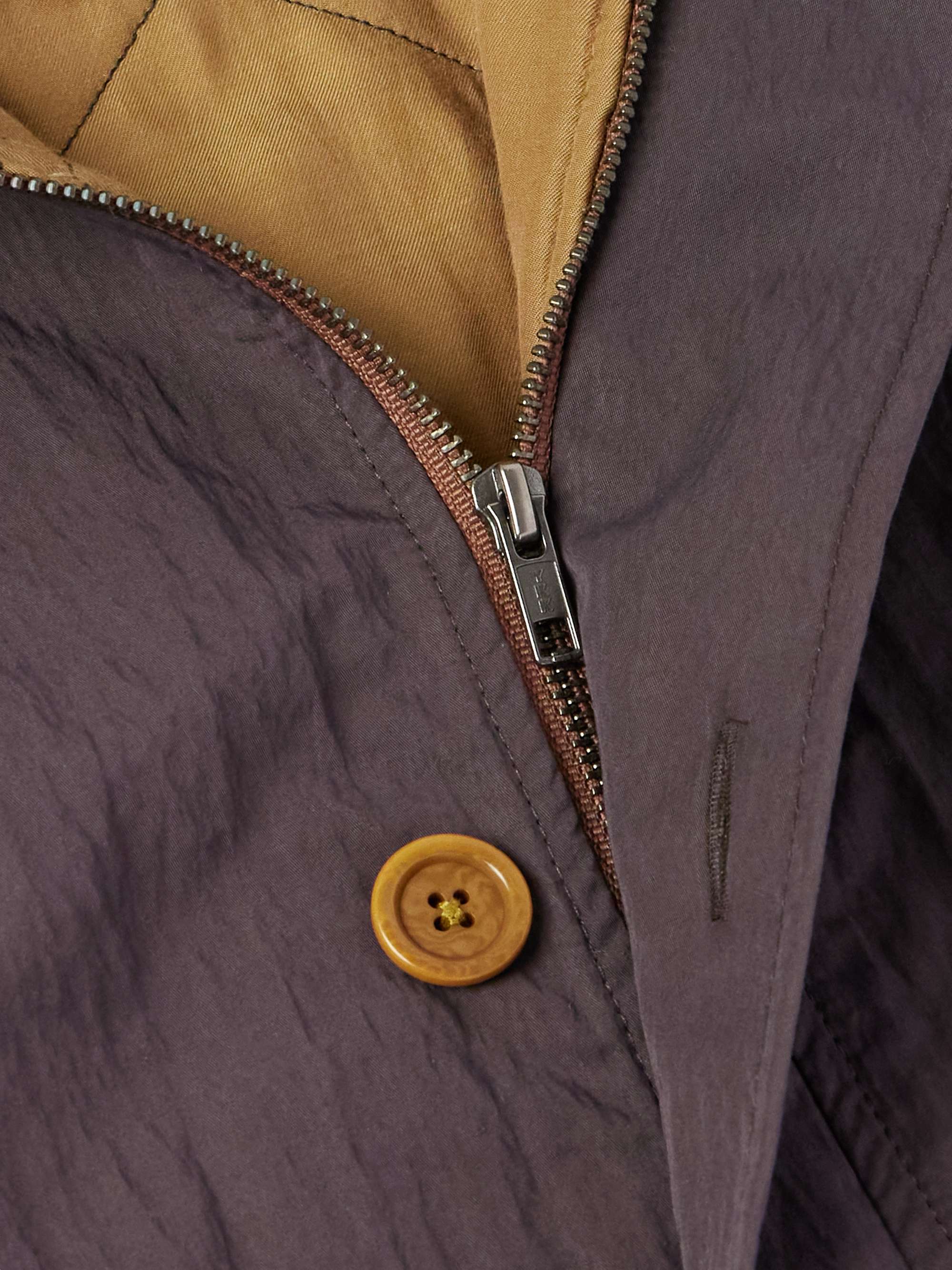 Corduroy-Trimmed Crinkled-Gabardine Jacket view