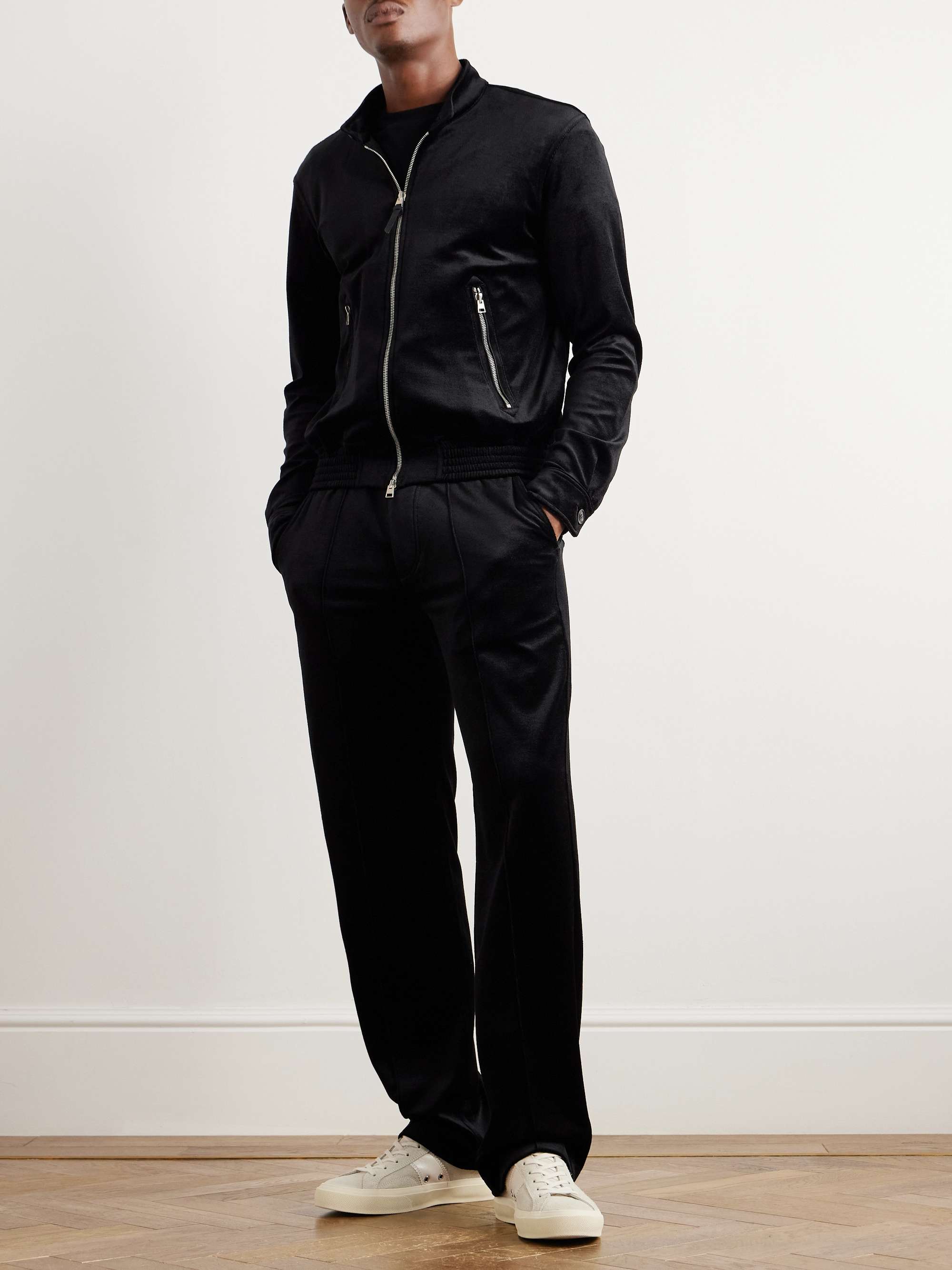 Silk and Cotton-Blend Velvet Track Jacket view
