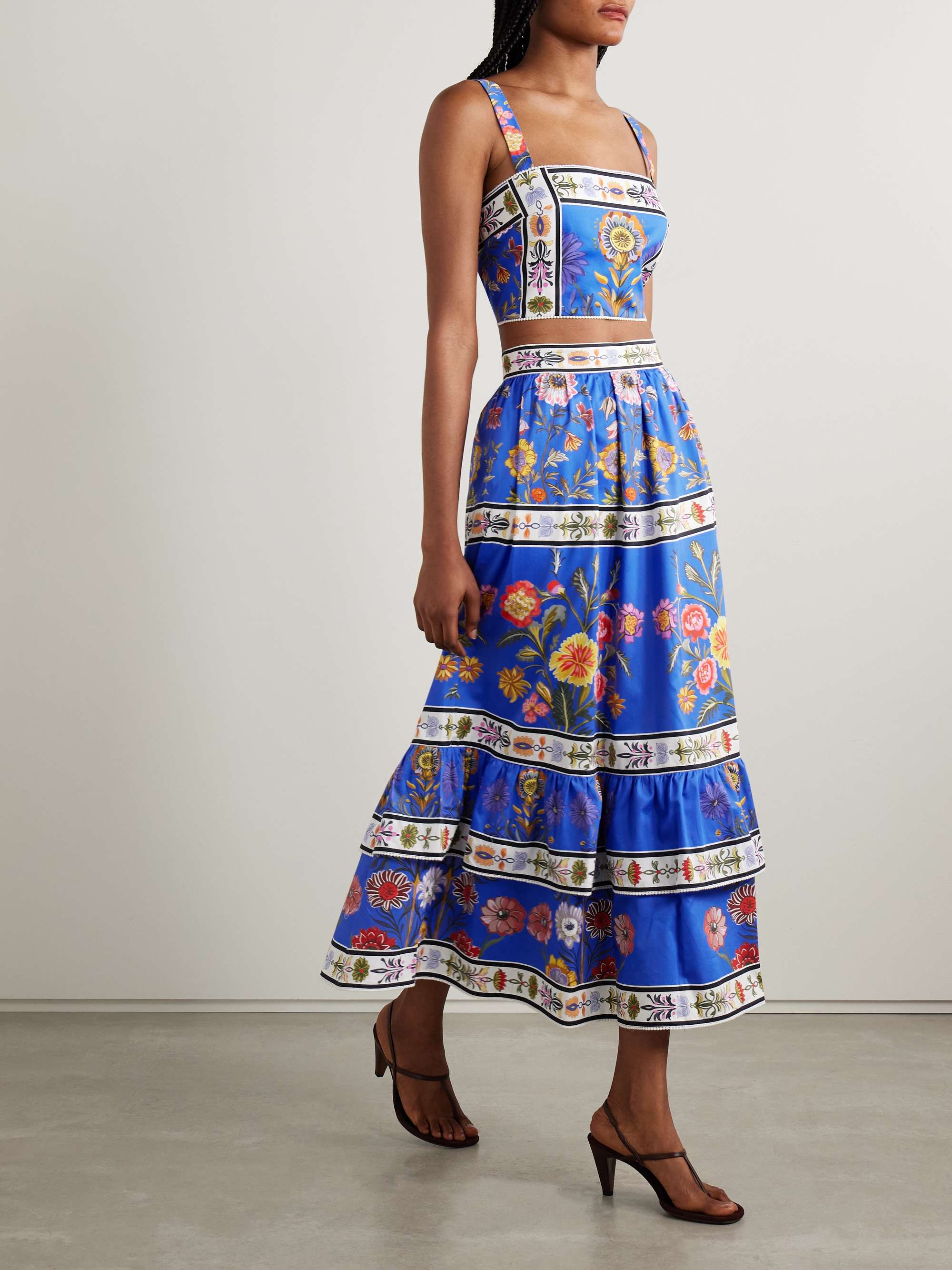Didi cropped floral-print cotton-poplin top view
