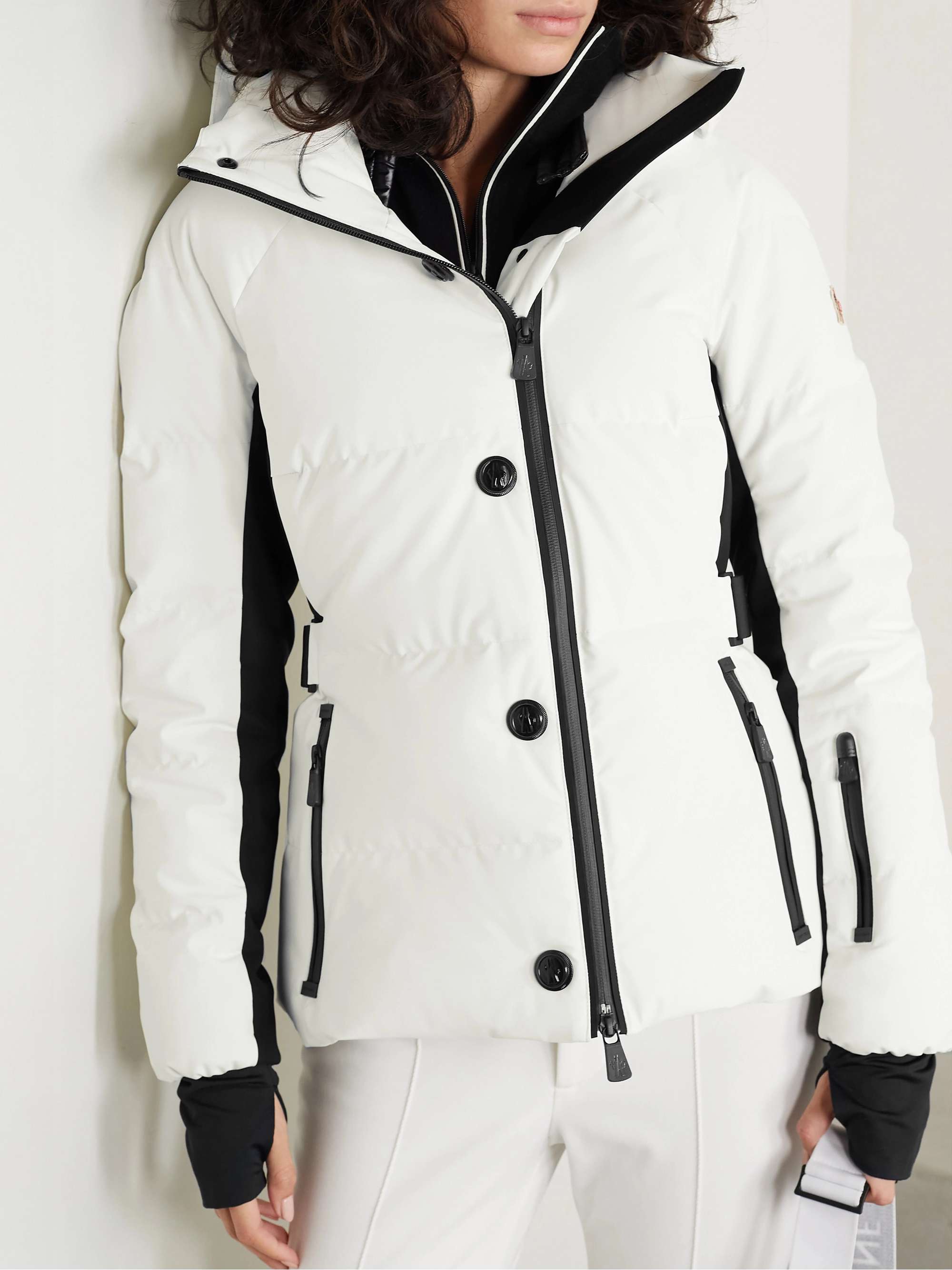 Guyane hooded jersey-trimmed quilted shell down jacket view