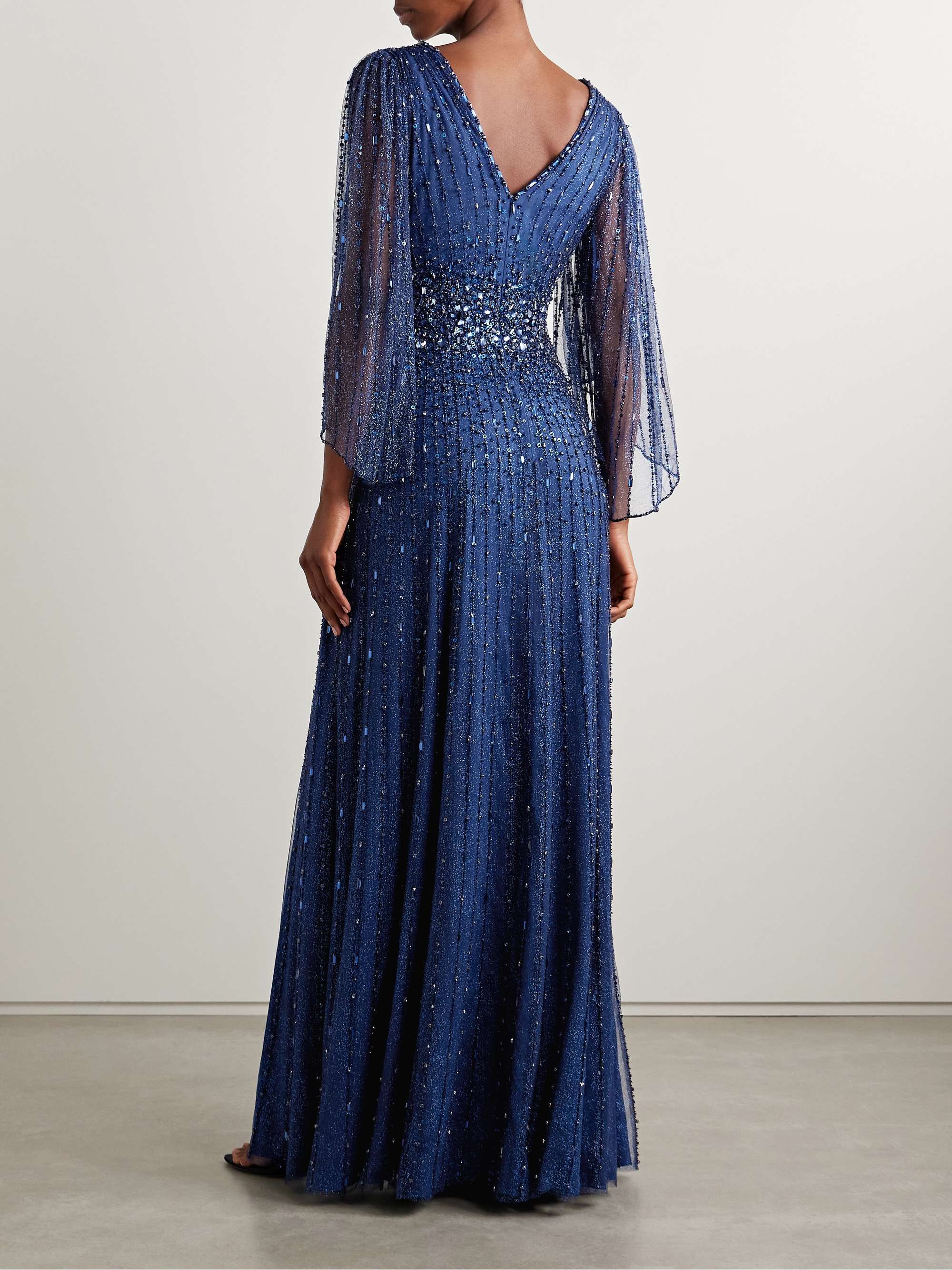 Crystal and sequin-embellished tulle gown view