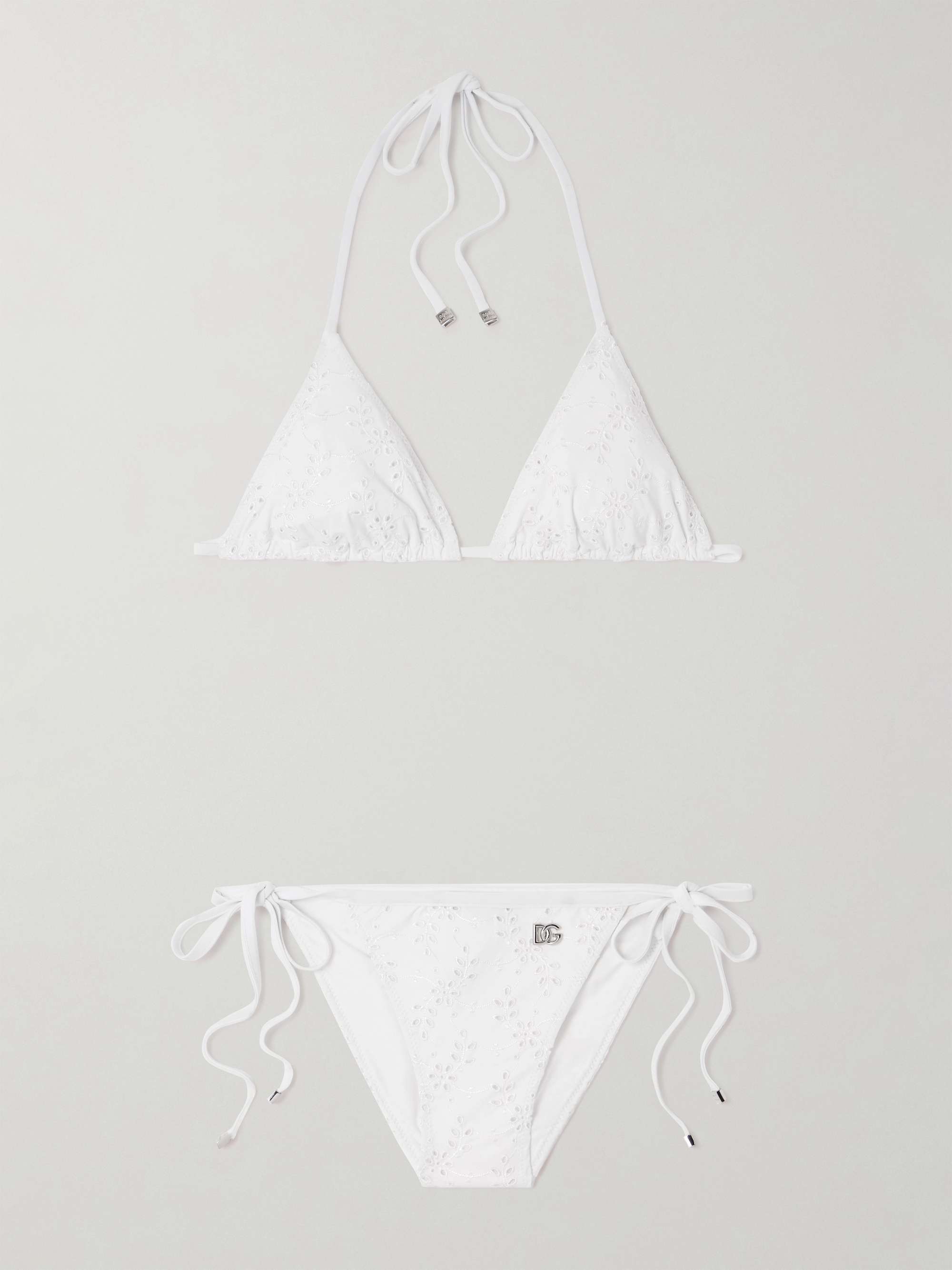 Broderie anglaise halterneck triangle bikini view
