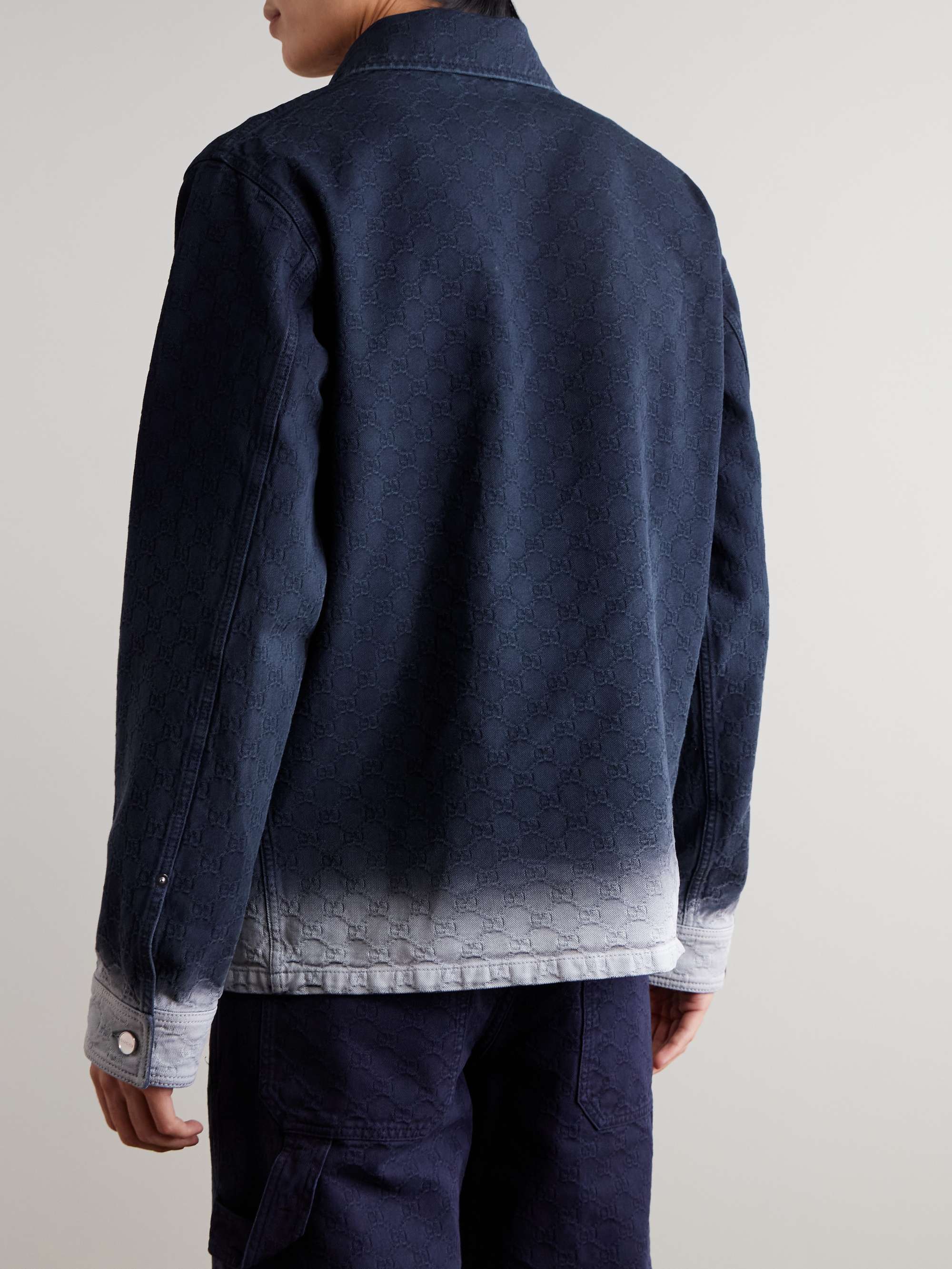 Dégradé Logo-Jacquard Denim Jacket view