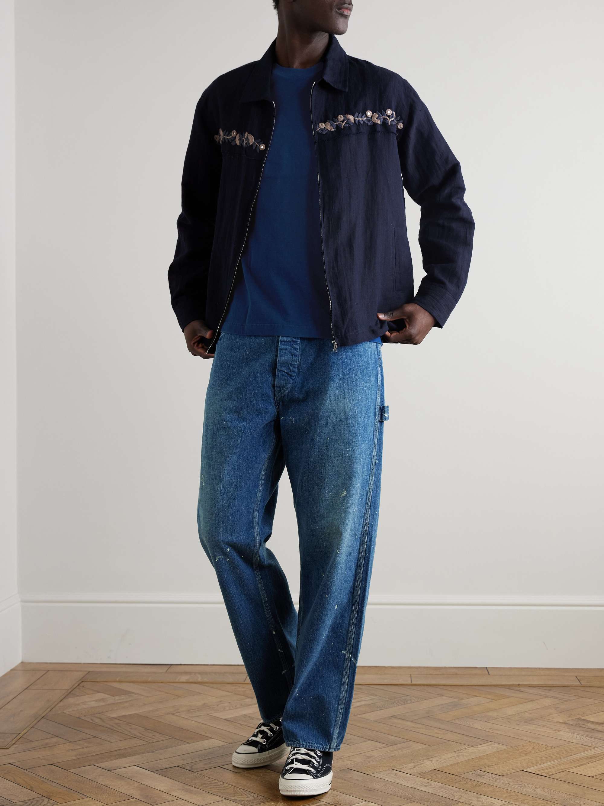 Indigo-Dyed Cotton-Jersey T-Shirt view