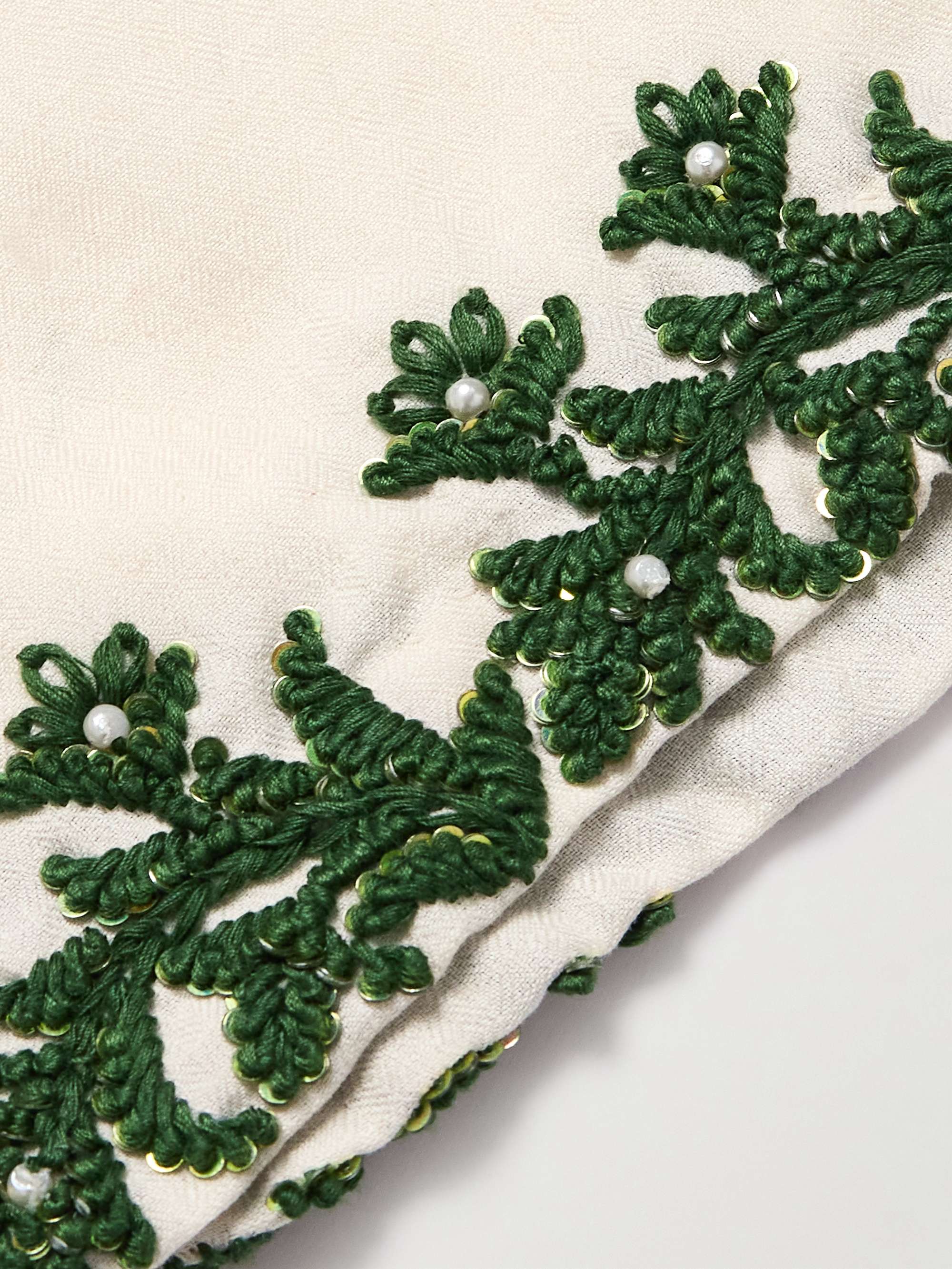 Embellished Embroidered Cotton-Gauze Shirt view