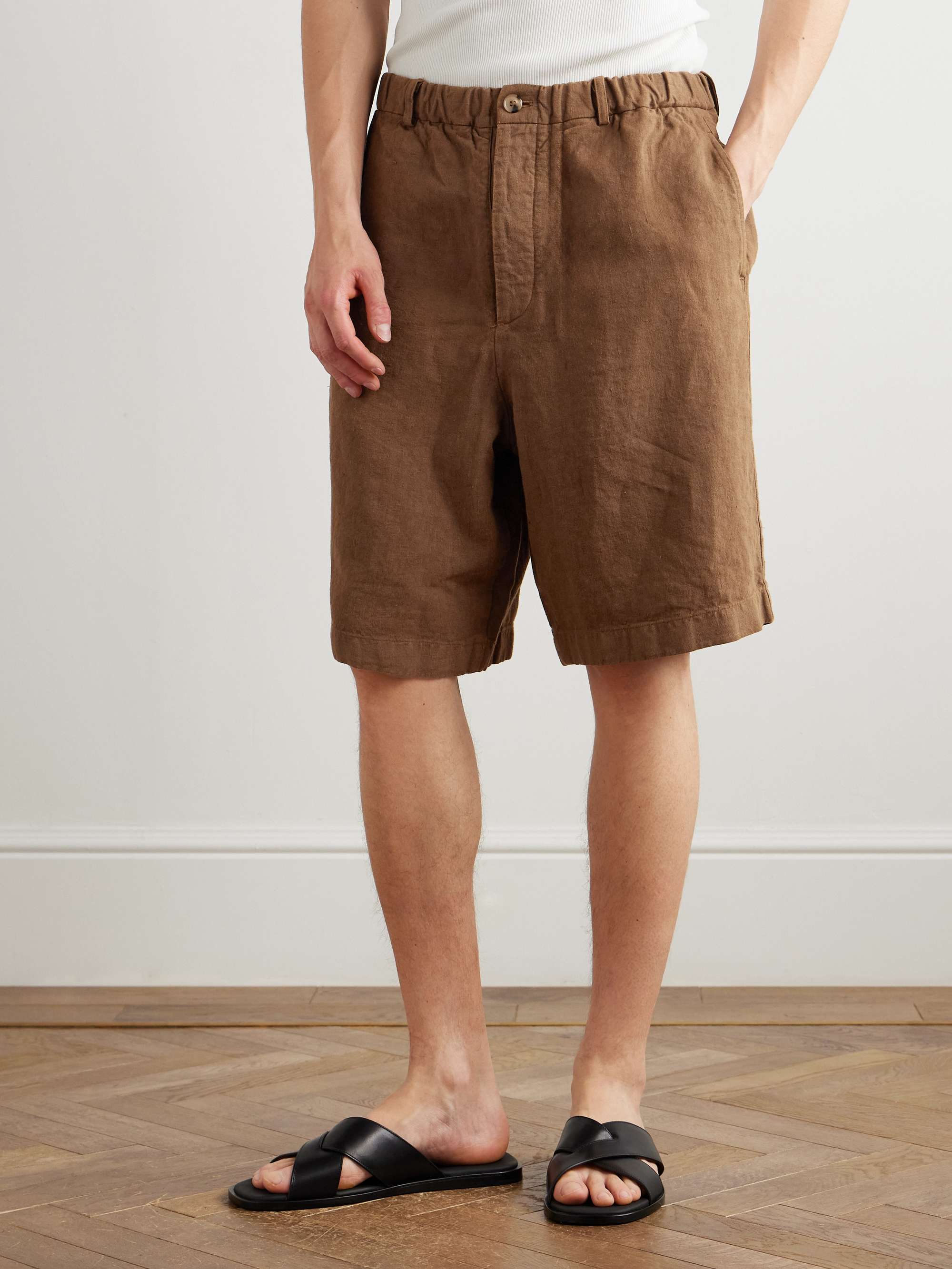 Wide-Leg Linen Shorts view