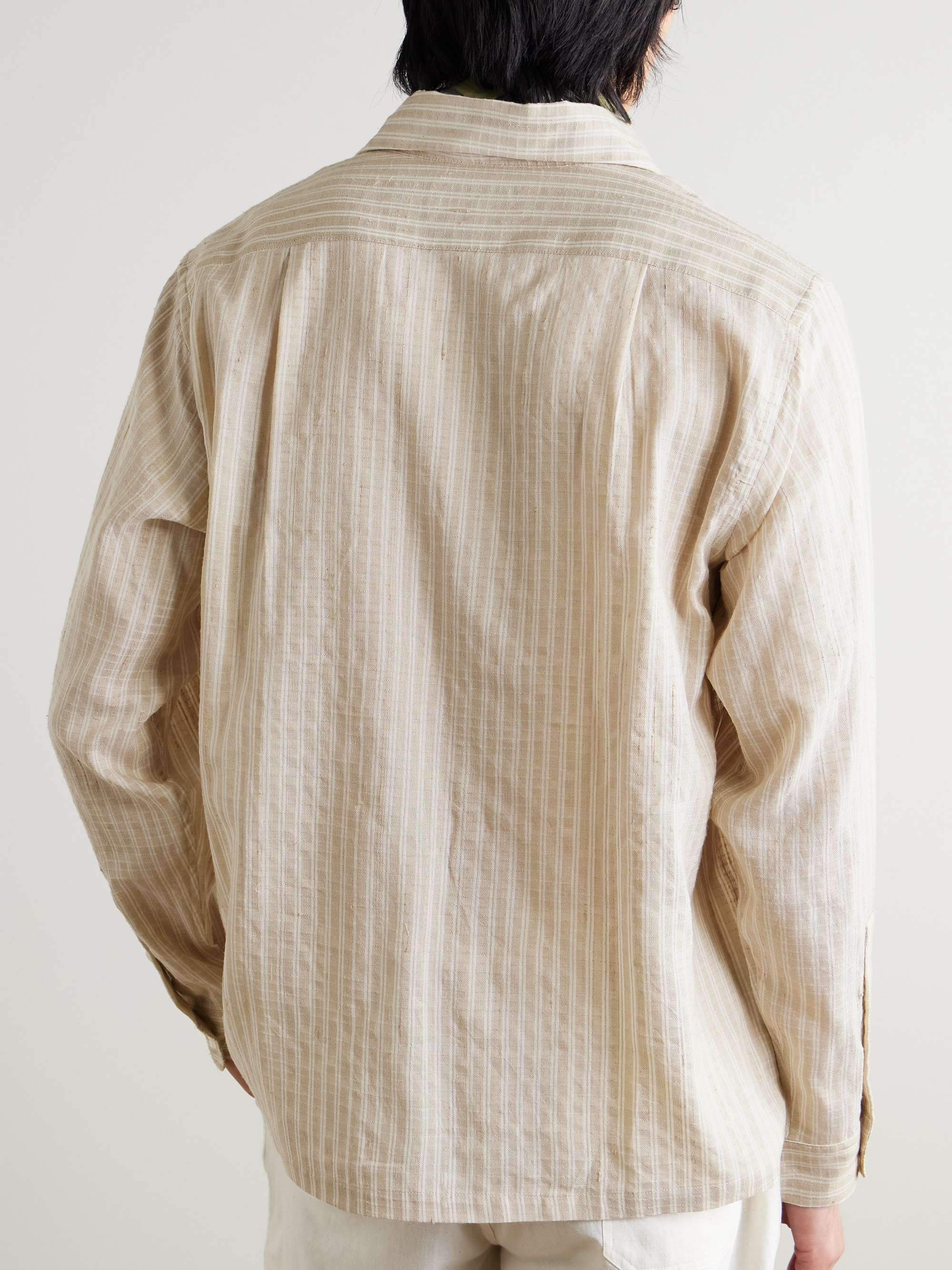 Pataudi Striped Silk and Cotton-Blend Shirt view