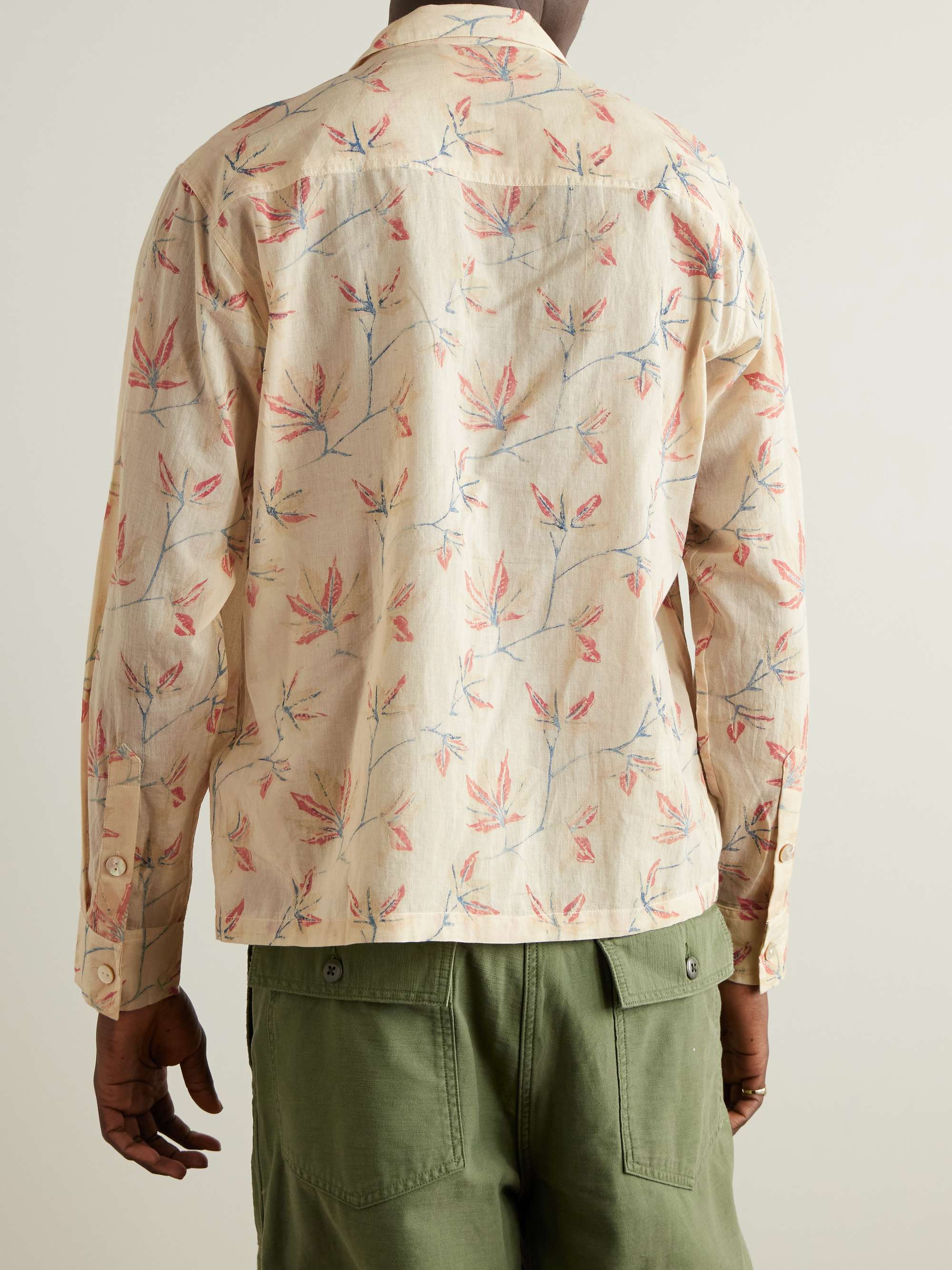 Camp-Collar Floral-Print Cotton-Voile Shirt view